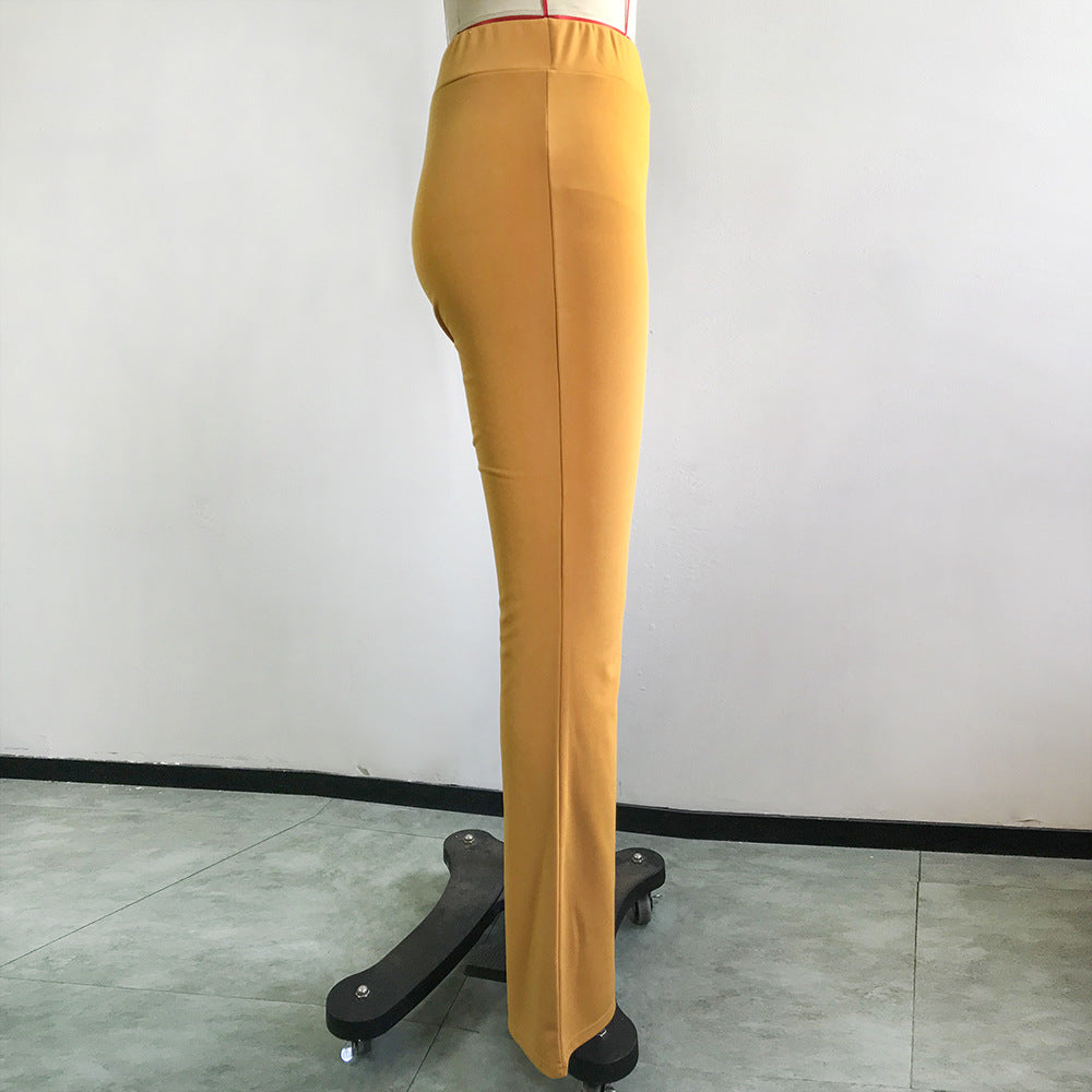 Autumn Solid Color Women High Waist Slimming Slim Pants Skinny Casual Pants