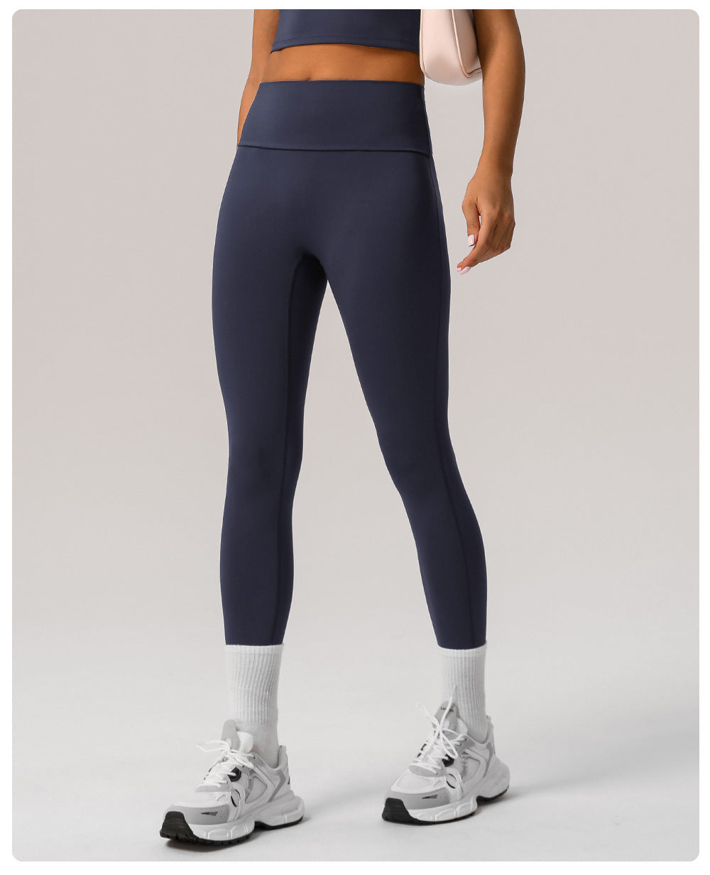Tight Folding Yoga Ninth Pants High Waist Hip Lift Quick Drying Fitness Pants No T Line Outer Wear Casual Sports Pants