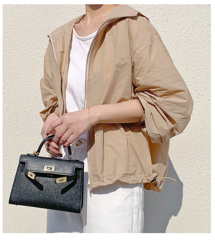 Sun Protection Shirt Women Summer Simple All Match Loose Sports Sun Protection Breathable Casual Solid Color Hooded