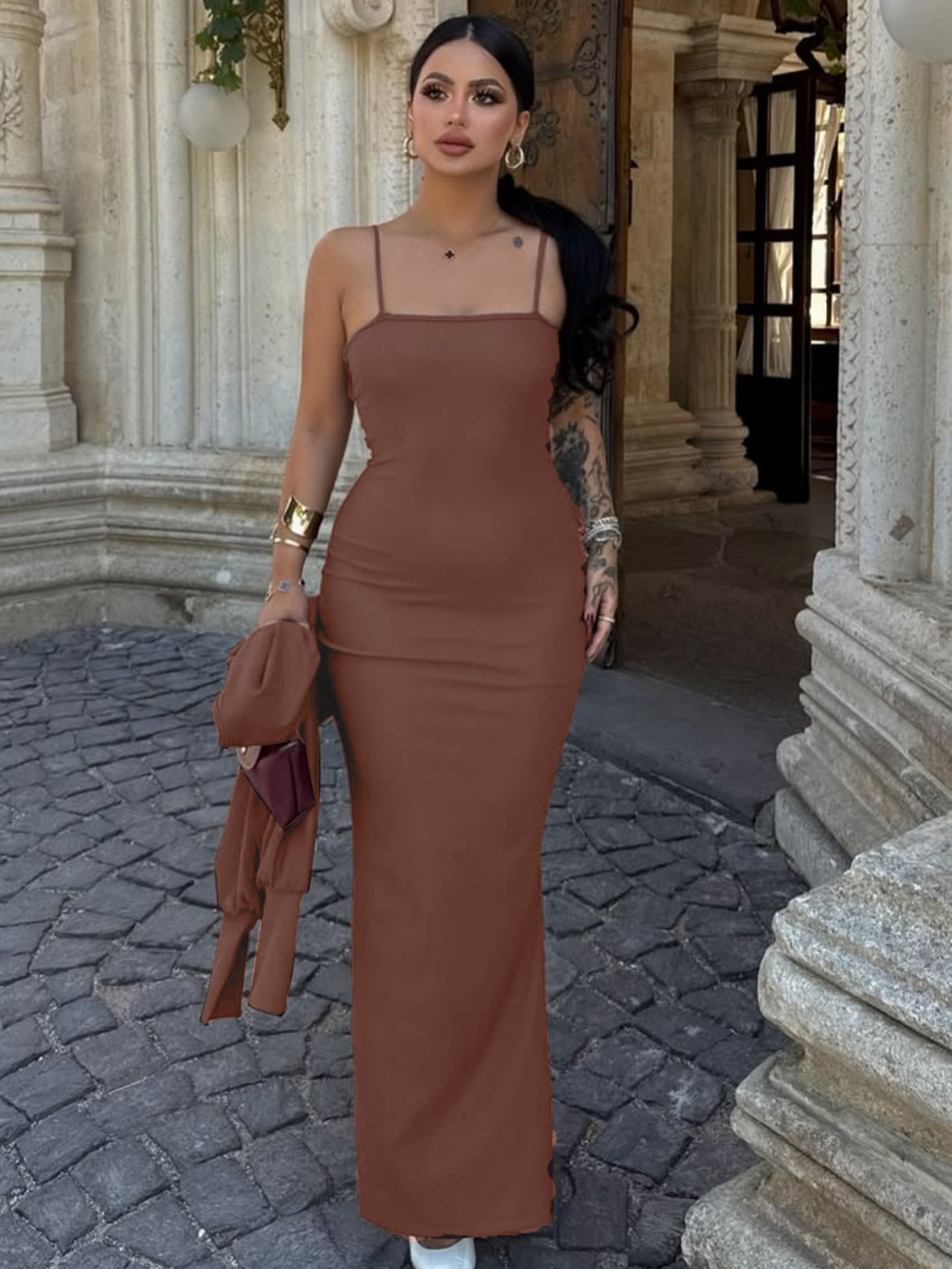 Women Autumn Long Sleeve Top Sexy Pure Want Sheath Dress Two Piece Sets