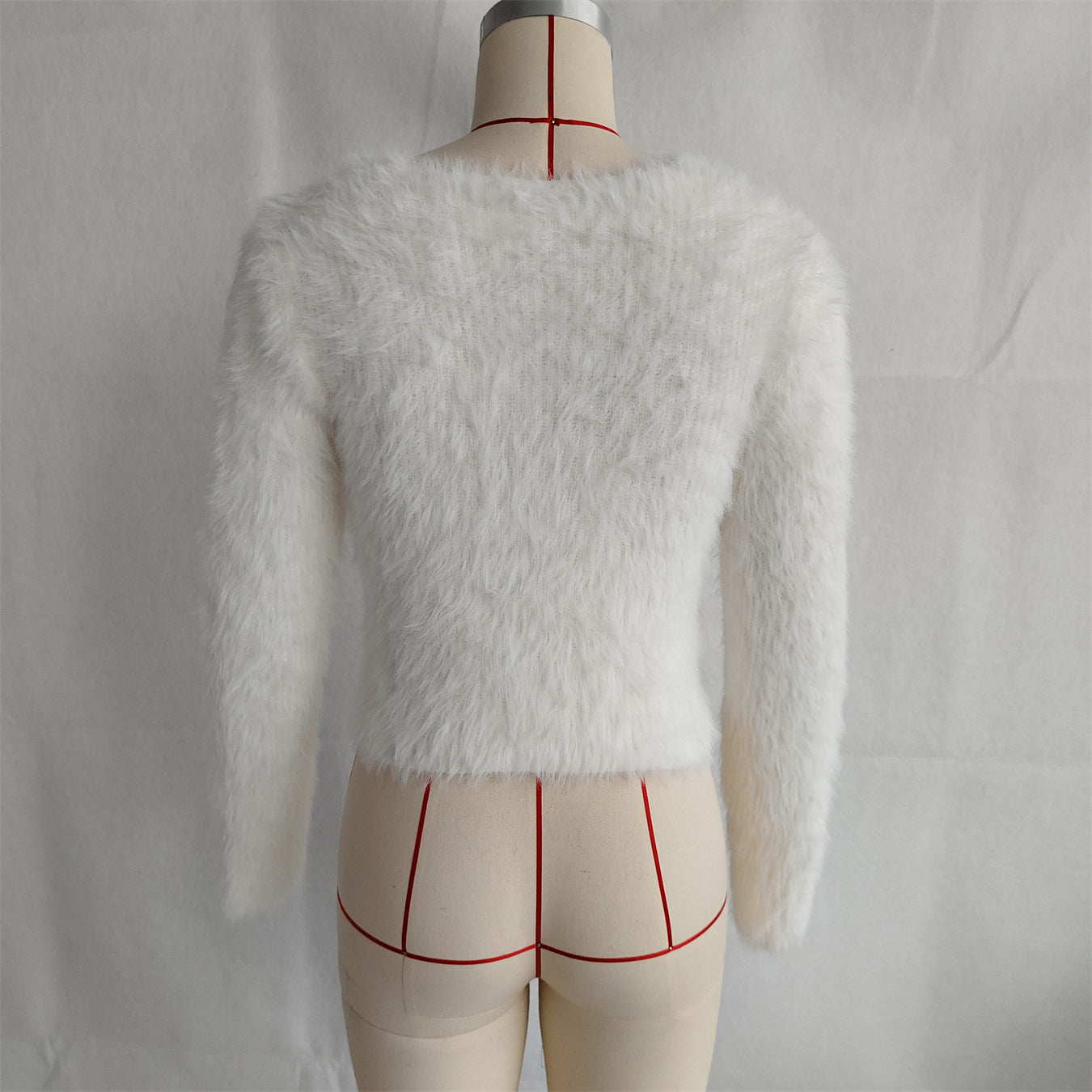 Autumn Winter Office Cute Love Button Solid Color Mink like Knitted Cardigan Sweater