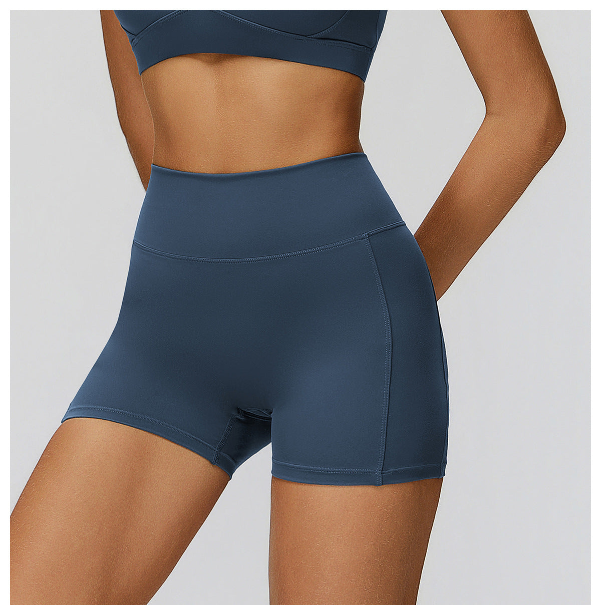 Brushed Yoga Shorts High Waist Pleated Slimming Tight Shorts Women Outdoor Running Sports Workout Clothes