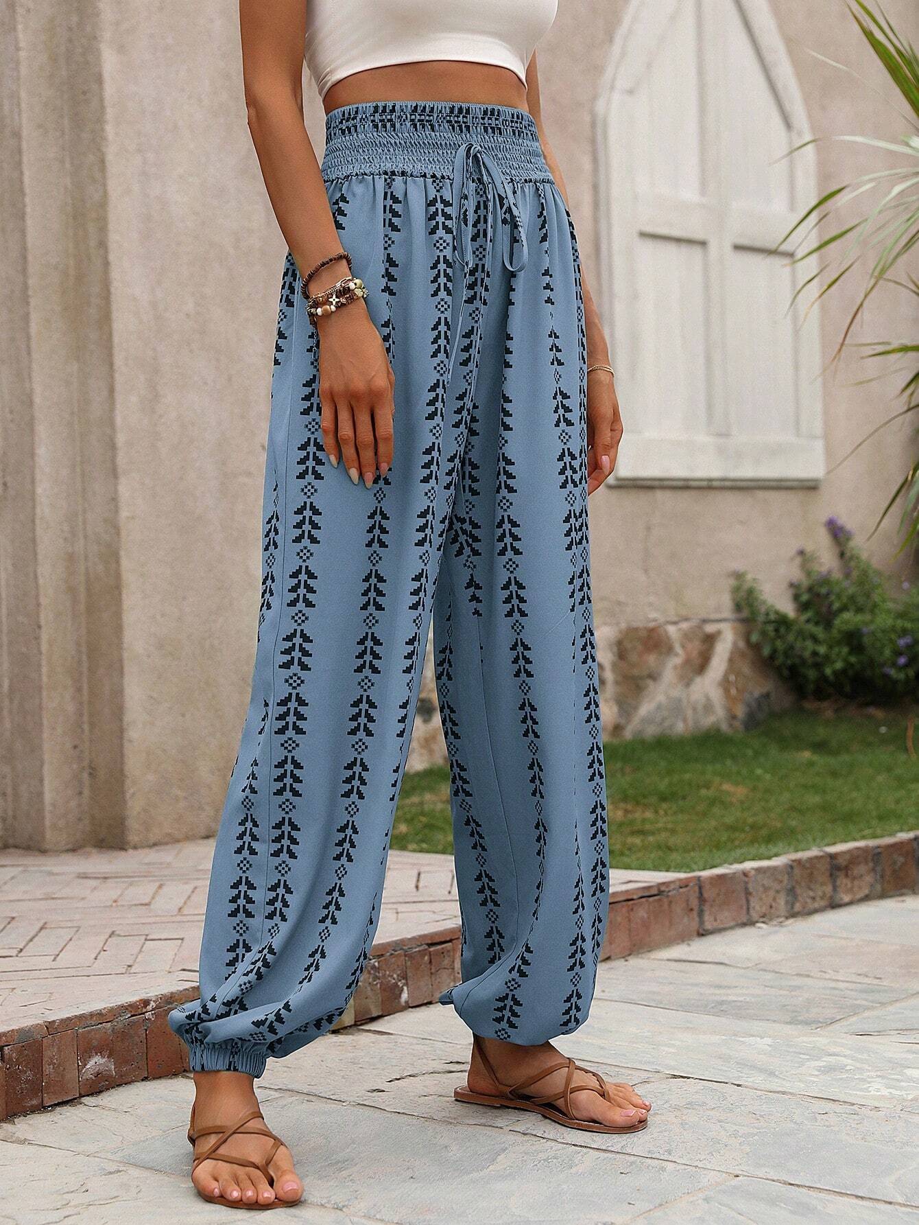 Women Clothing Spring Summer Mesh Wide Leg Knickerbockers Casual Pants