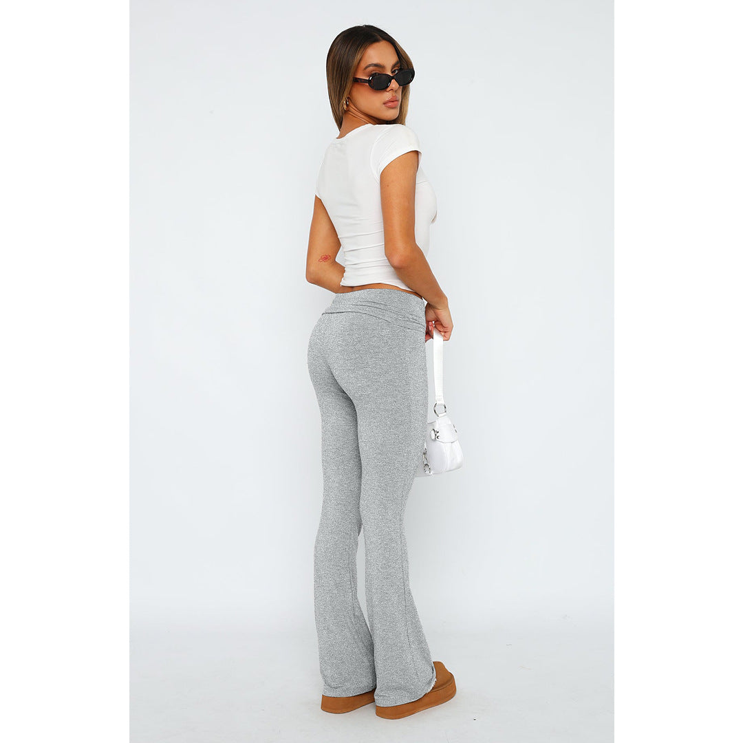 Women Clothing Comfortable Slim Slimming Back Waist Low Waist Bell Bottom Pants