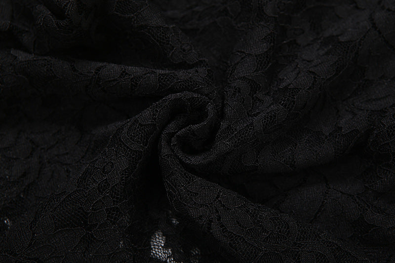 Autumn Winter Women Sexy Lace Halter Backless Ribbon High Waist Jumpsuit