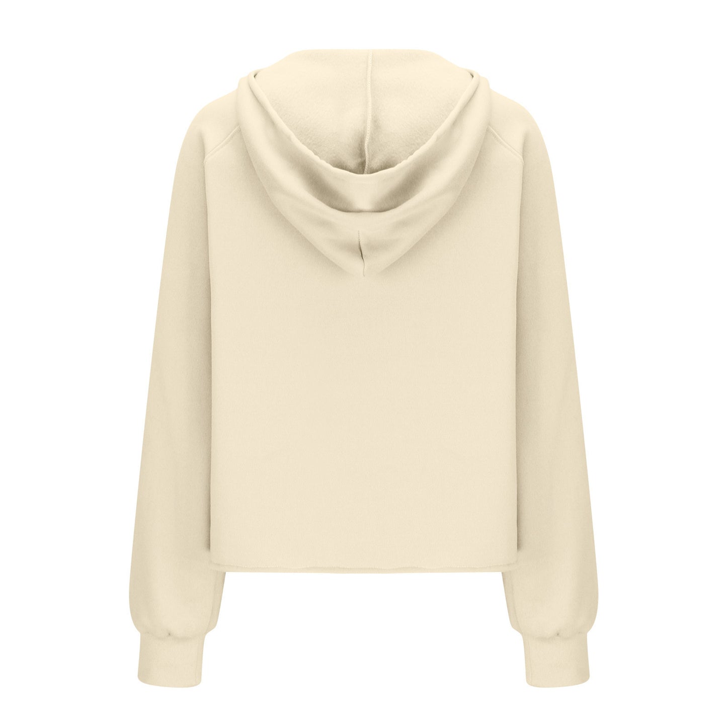 Autumn Winter Women Scuba Sports Half Zipper Yoga Clothes Loose Short Hood Fleece Lined Sweatshirt Sweatshirt