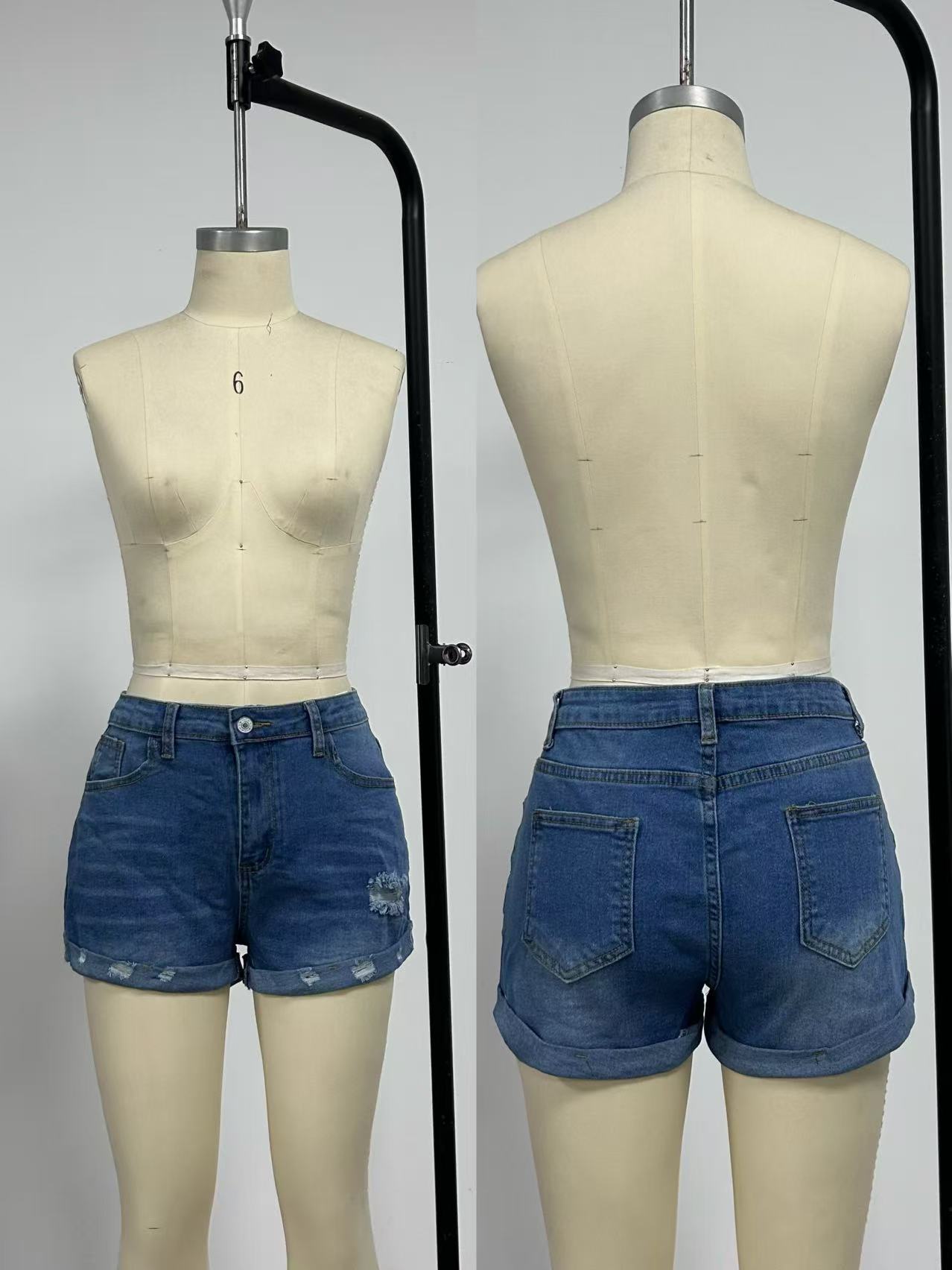 Slim Sexy Slim Fit Ripped Tassel Women Denim Shorts