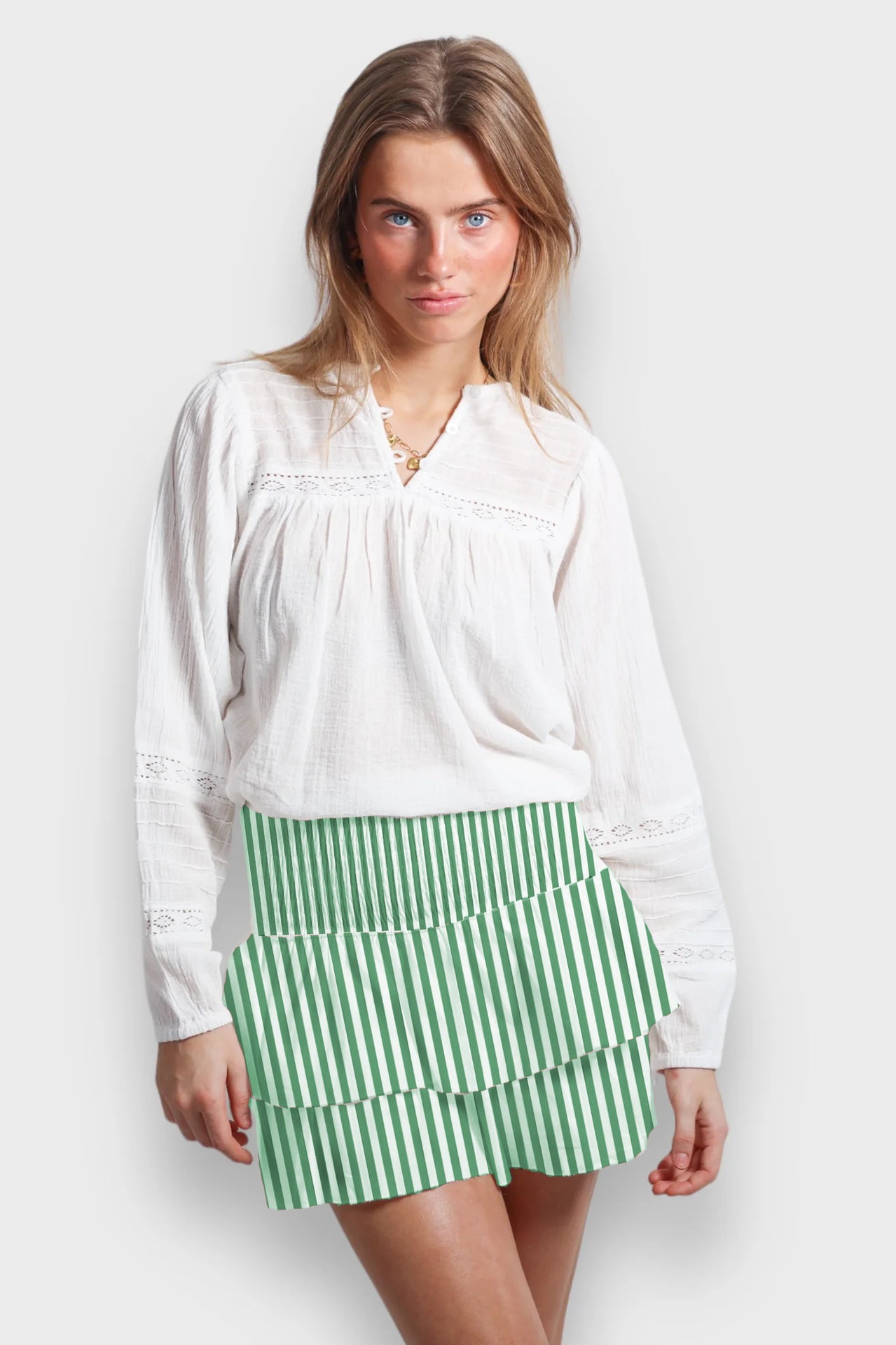 Spring Summer Women Clothing Retro Personalized Printing Splicing Skirt