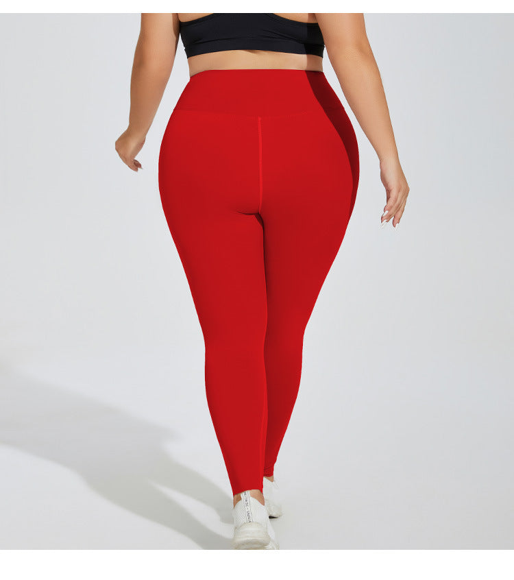 plus Size Thin Yoga Wear Yoga Pants Nude Feel Breathable High Waist Peach Skinny Hip Raise Exercise Workout Pants Women