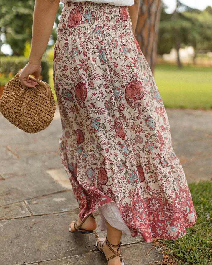 Summer Skirt Bohemian Print Holiday Big Hem Skirt Women