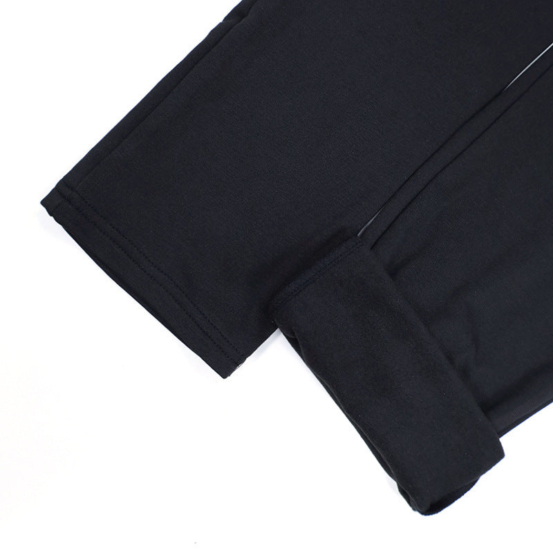 Women Clothing Autumn Simplicity round Neck Long Sleeve Top Low Waist Hip Wrapped Tight Trousers Two Piece Sets