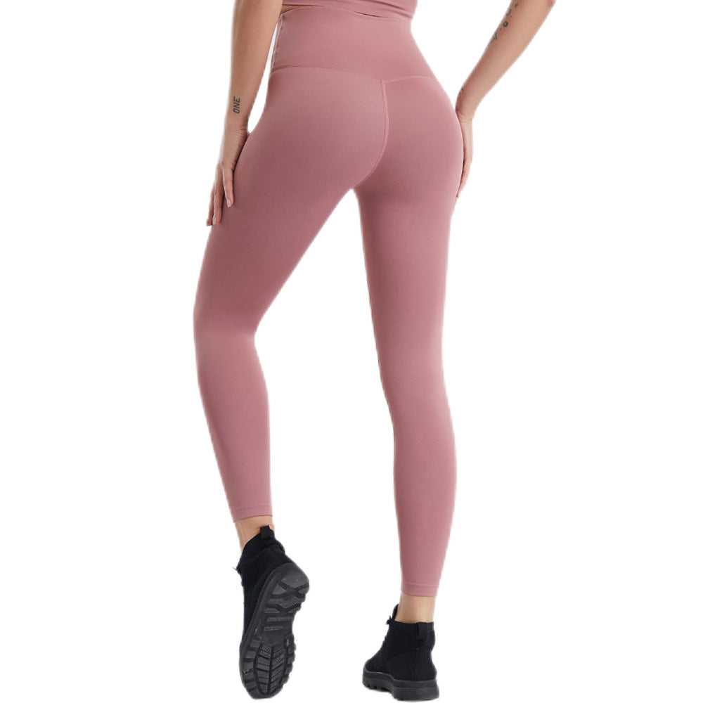 Sports Tights Women High Waist Quick Drying Yoga Pants Running Nude Feel Hip Lifting Fitness Trousers