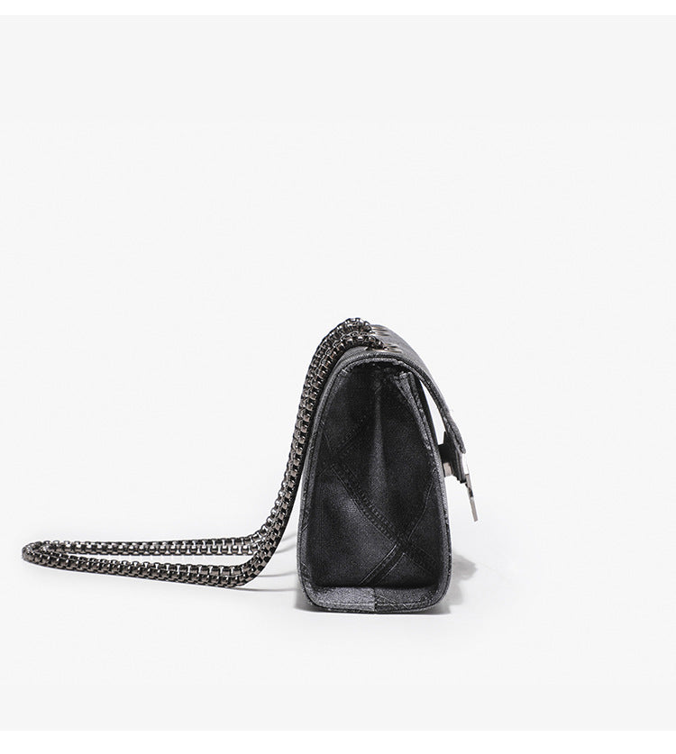 Color Ink Gradient Small Square Bag Personality Rhombus Embossed Chain Messenger Bag