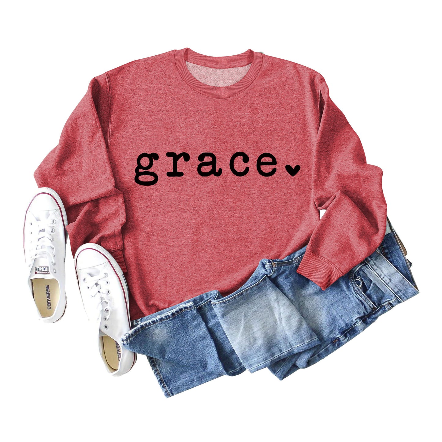 Red Sweater Black Font