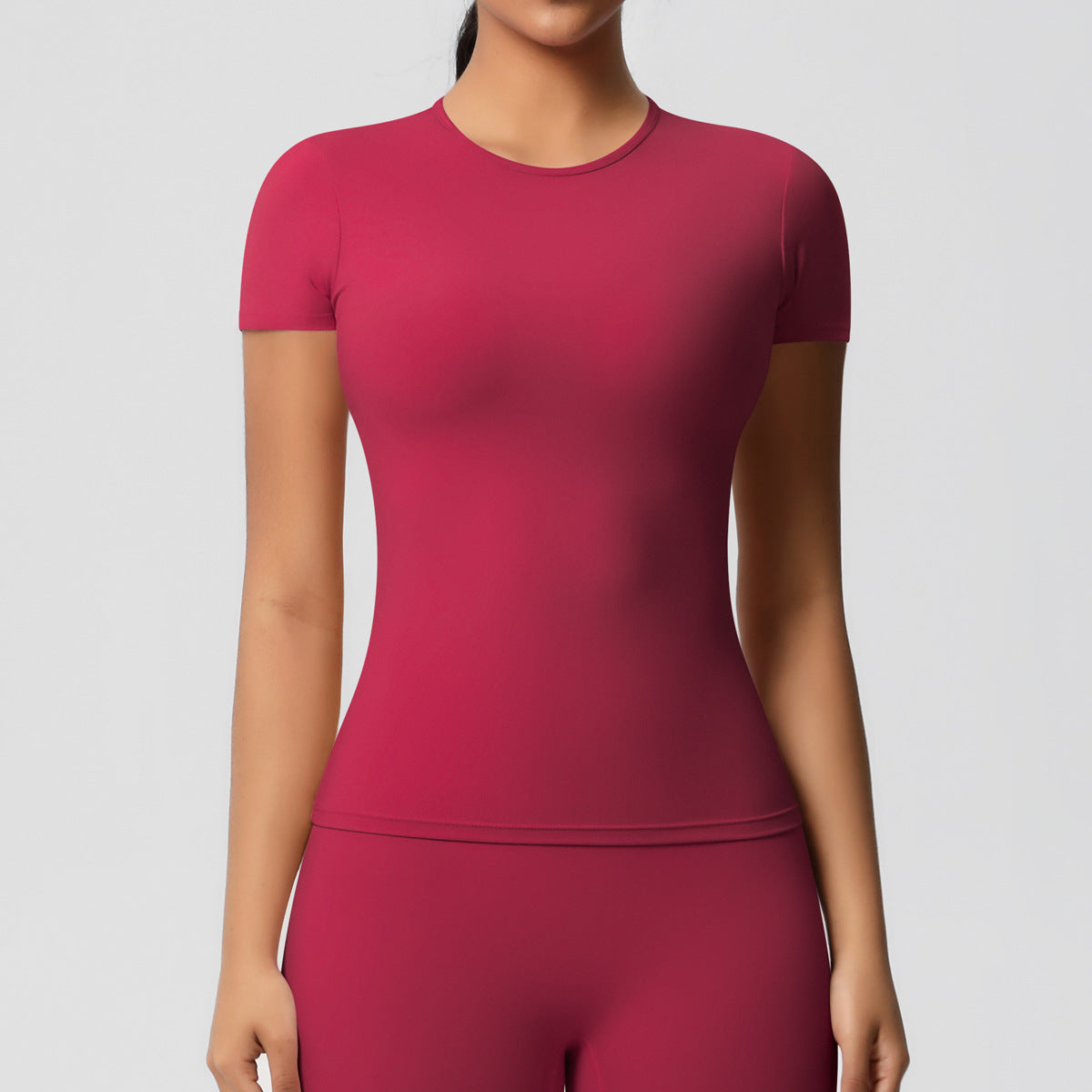 T shirt Quick Drying Nude Feel Skin Friendly Yoga Clothes Short Sleeve Slim Fit Fitness Top Outdoor Running Sportswear