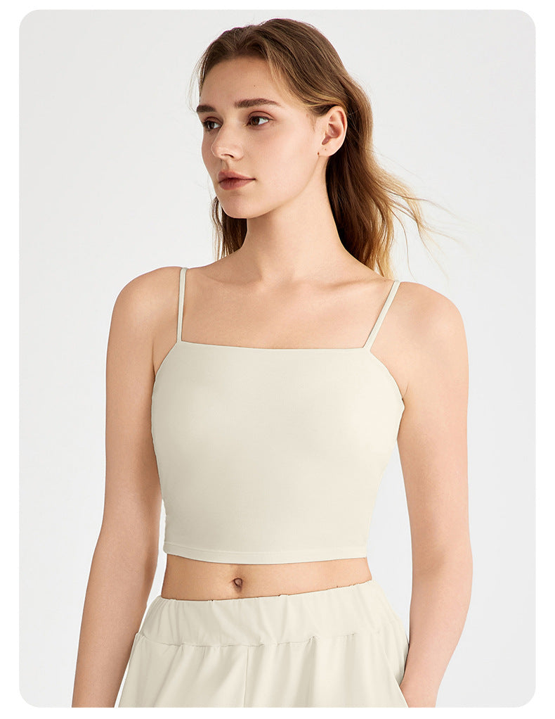 Arrival Camisole with Chest Pad Women Beauty Back Inner Wear Workout Bra Breast Holding Spaghetti Strap Yoga Vest