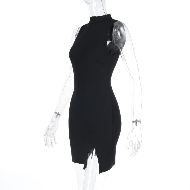 Spring Dress Socialite Sexy Slim Basic Split Vest Dress