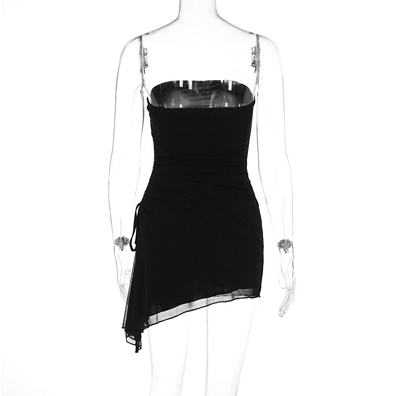 Women Clothing Summer Sexy Solid Color Sleeveless Slim Corset Backless Dress
