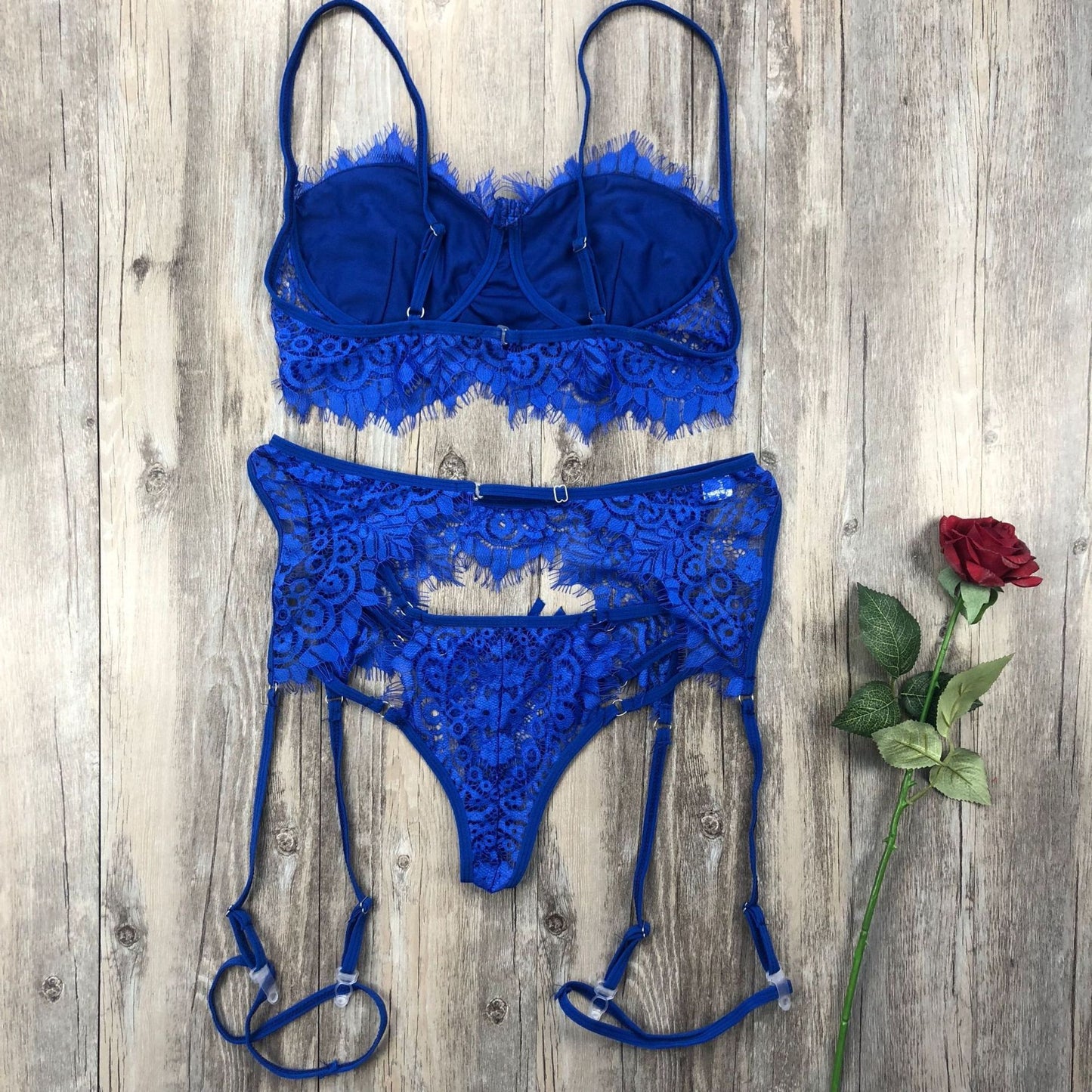 Popular Sexy Lingerie Set Lace Stitching Sexy Three Piece Lace Underwear