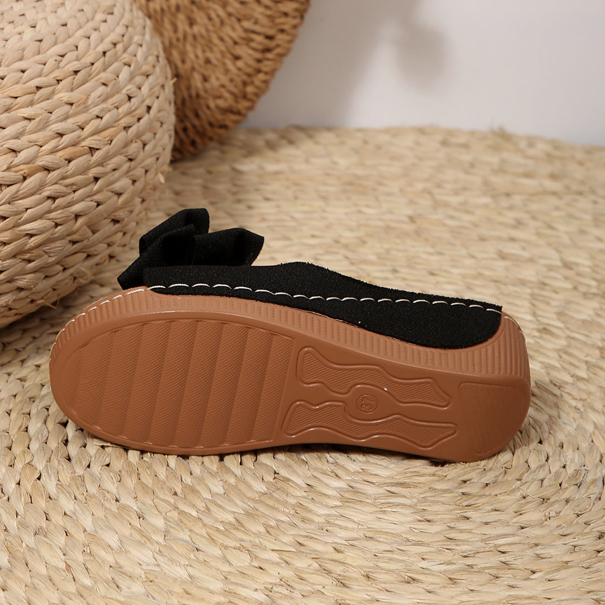 Wedge Platform Slippers Women Bow Fish Mouth Beach Slippers