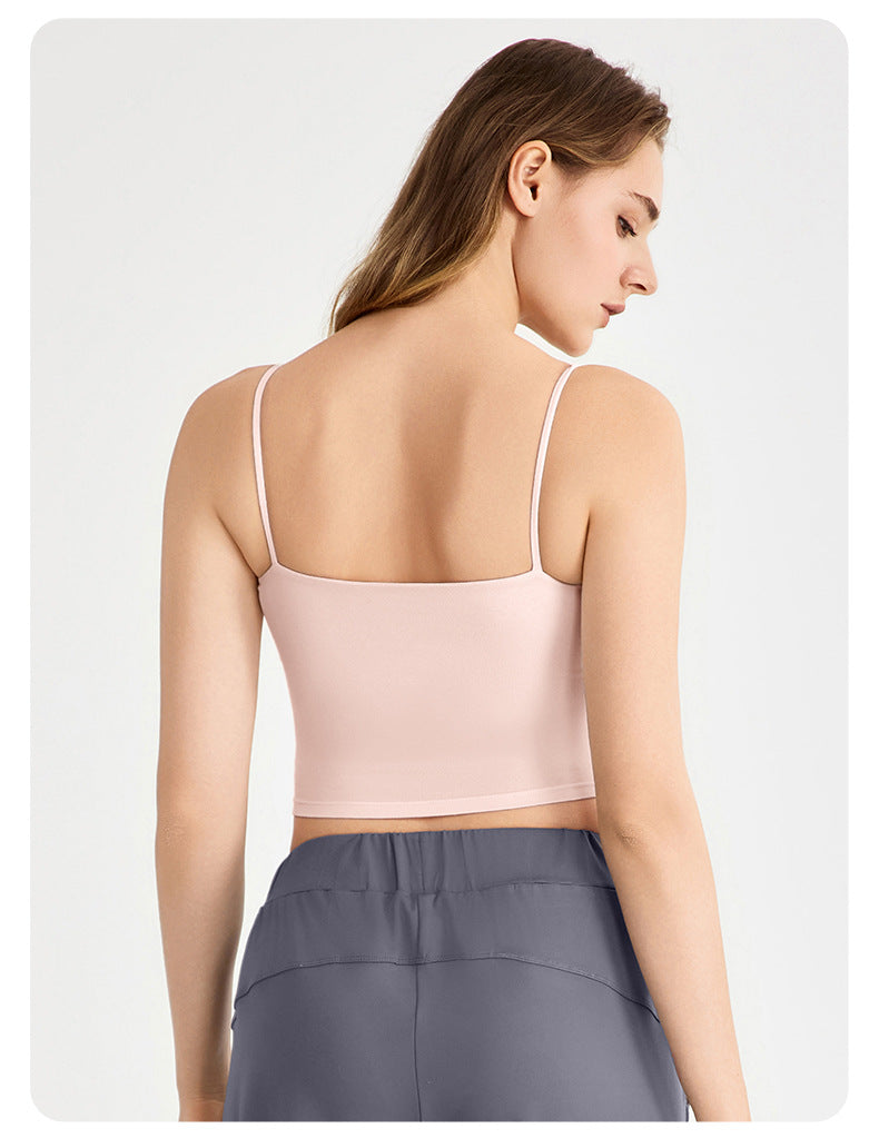 Arrival Camisole with Chest Pad Women Beauty Back Inner Wear Workout Bra Breast Holding Spaghetti Strap Yoga Vest