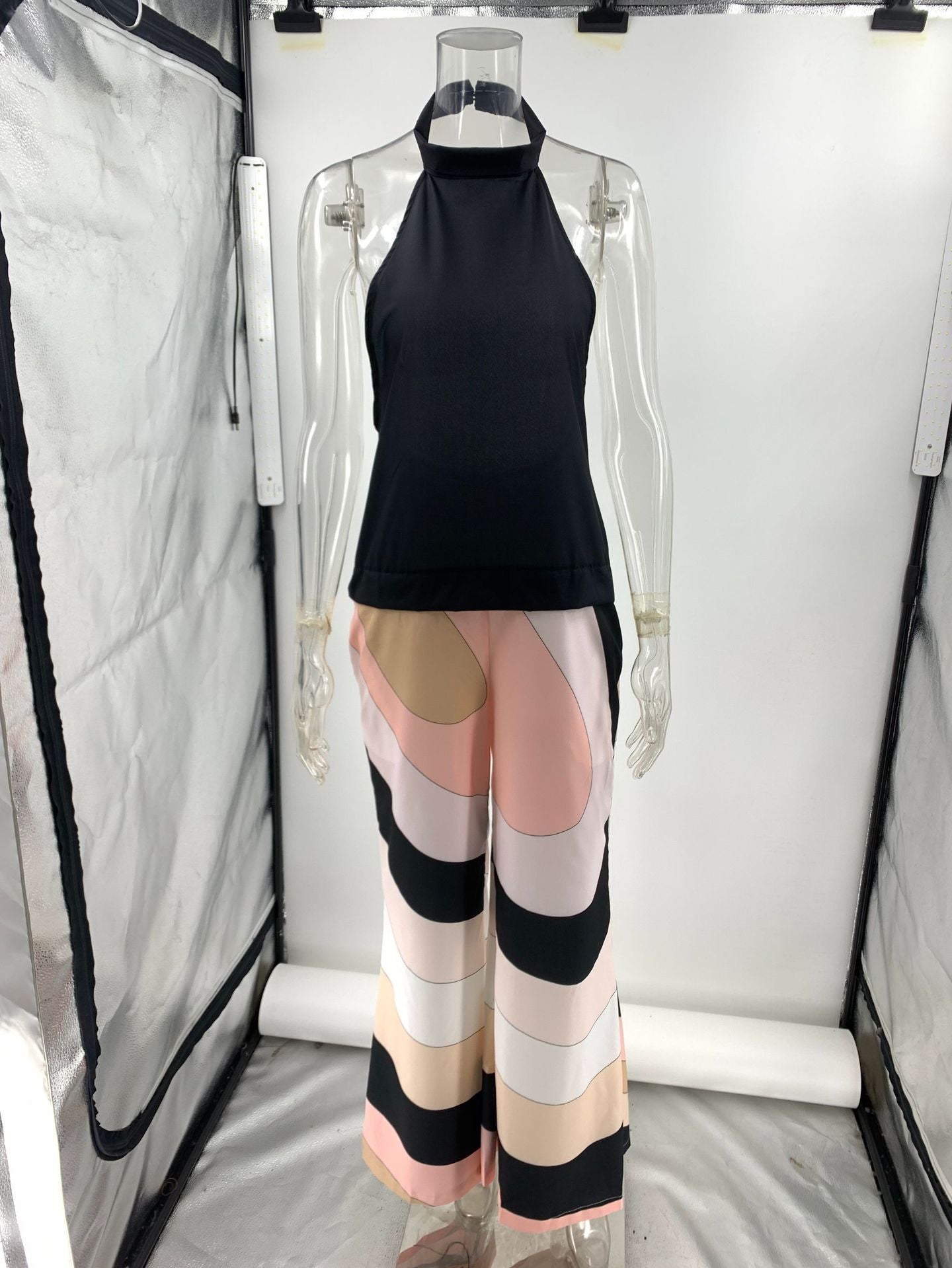 Summer Sexy Slim Fit Backless Printed One Piece Trousers