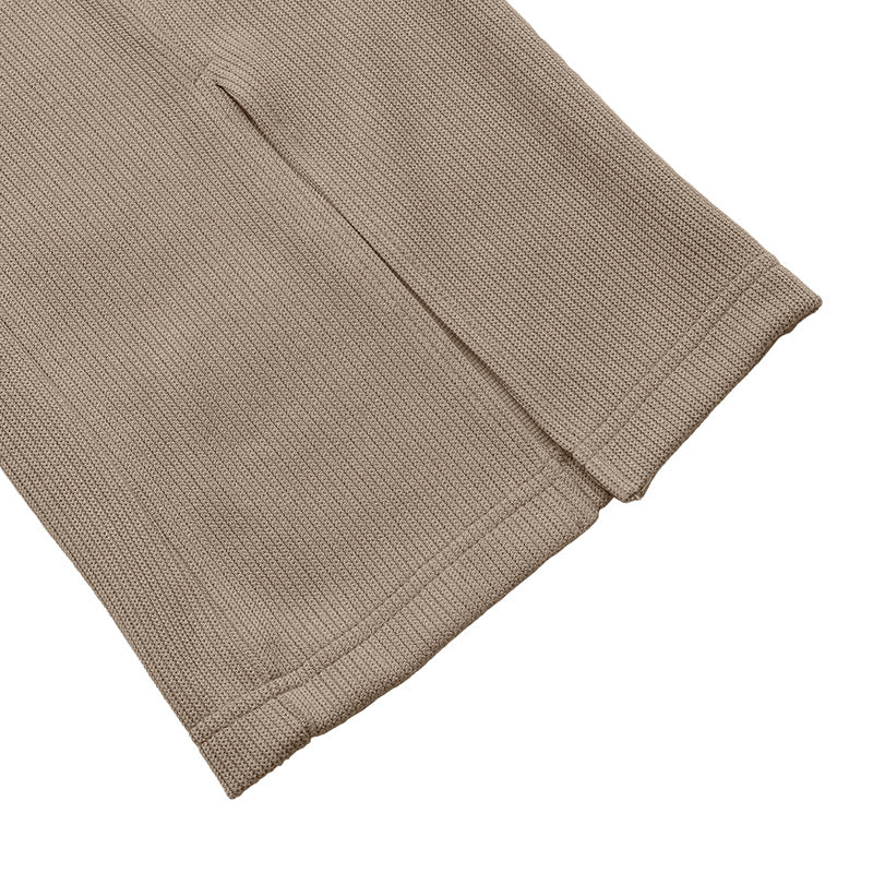Autumn Office Casual Simple Loose High Waist Slit Solid Color Straight Leg Pants Women