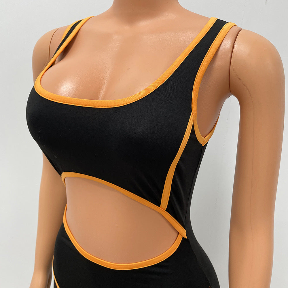 Summer Women Clothing Sexy Tight Color Matching Sleeveless for Women Romper