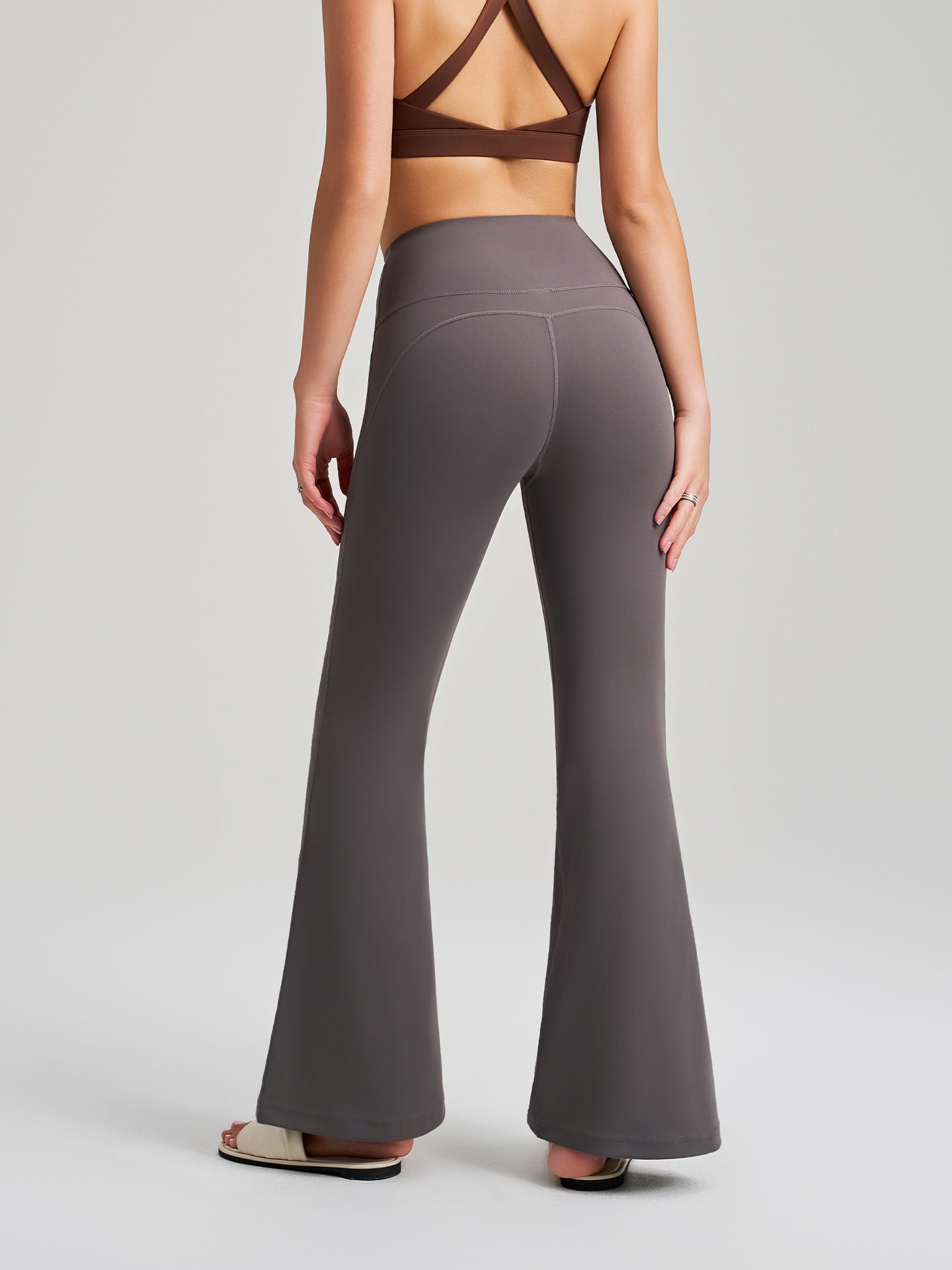 Nude Feel High Waist Wide Leg Yoga Pants Micro Pull Hip Lifting Fitness Leggings Quick Drying Antibacterial Tight Trousers