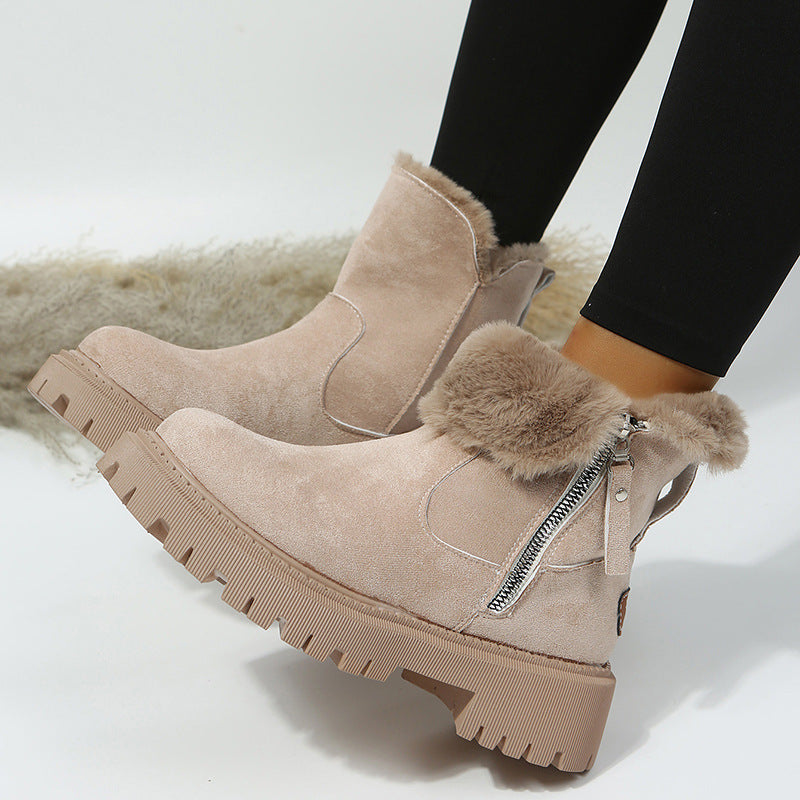 Mid Calf plus Velvet Platform Cotton Padded Boots Women Arrival Thickened Warm Snow Boots
