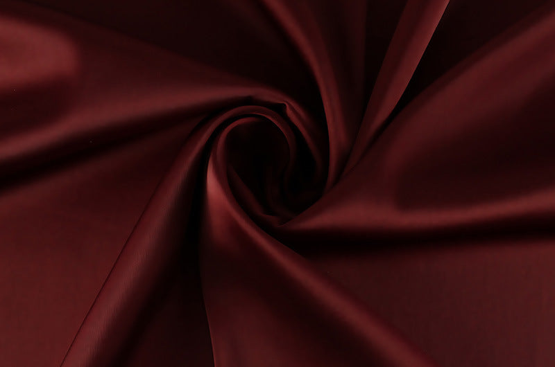 Low Cut Halter Swing Collar Sexy Backless Wine Red Slim Fit Graceful Satin Dress