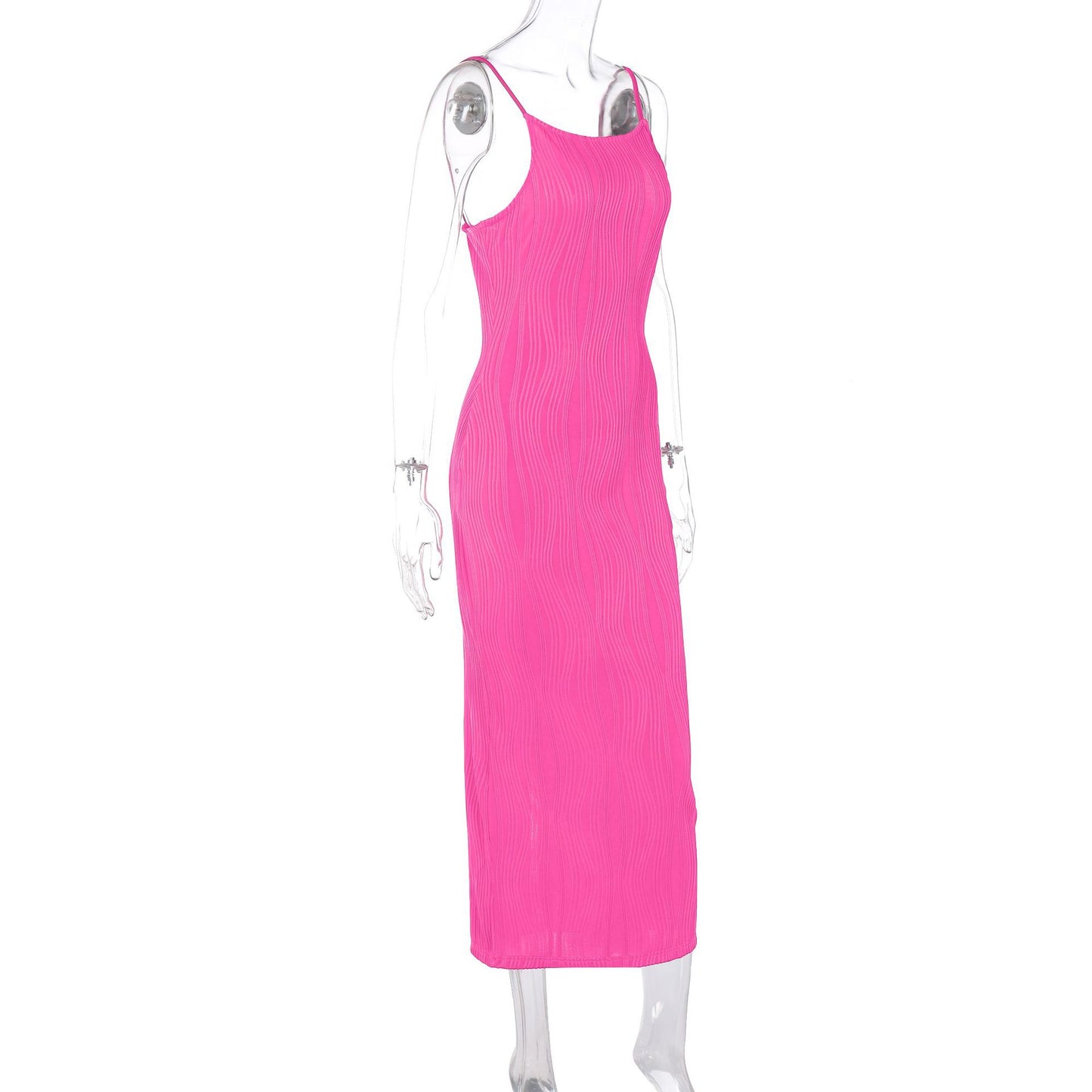 Summer Three Dimensional Line Sexy Sling Slim Fit Dress Women Clothing