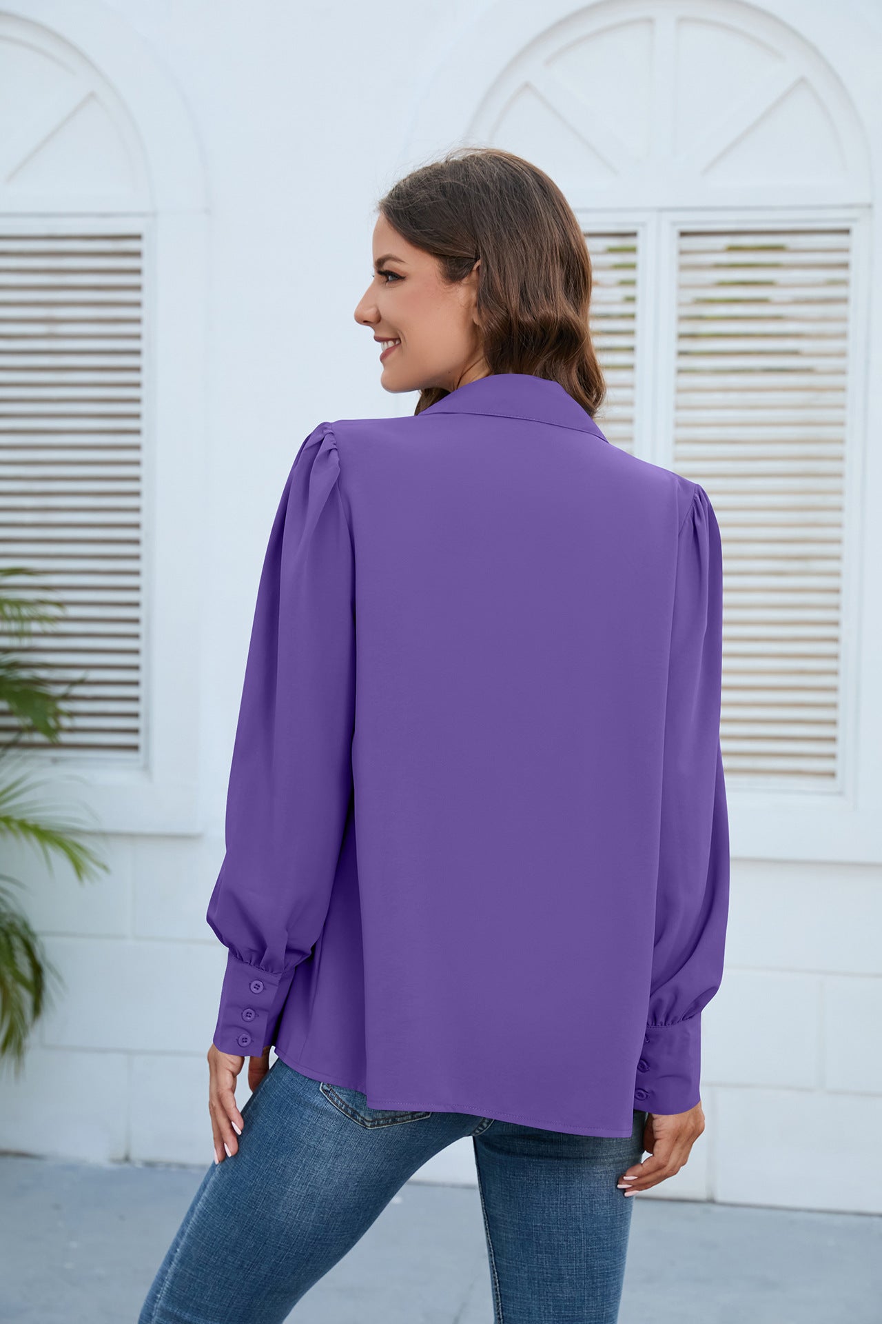 Women Clothing Spring Autumn Chiffon Shirt Women Shirt Pleated Long Sleeved Top Women