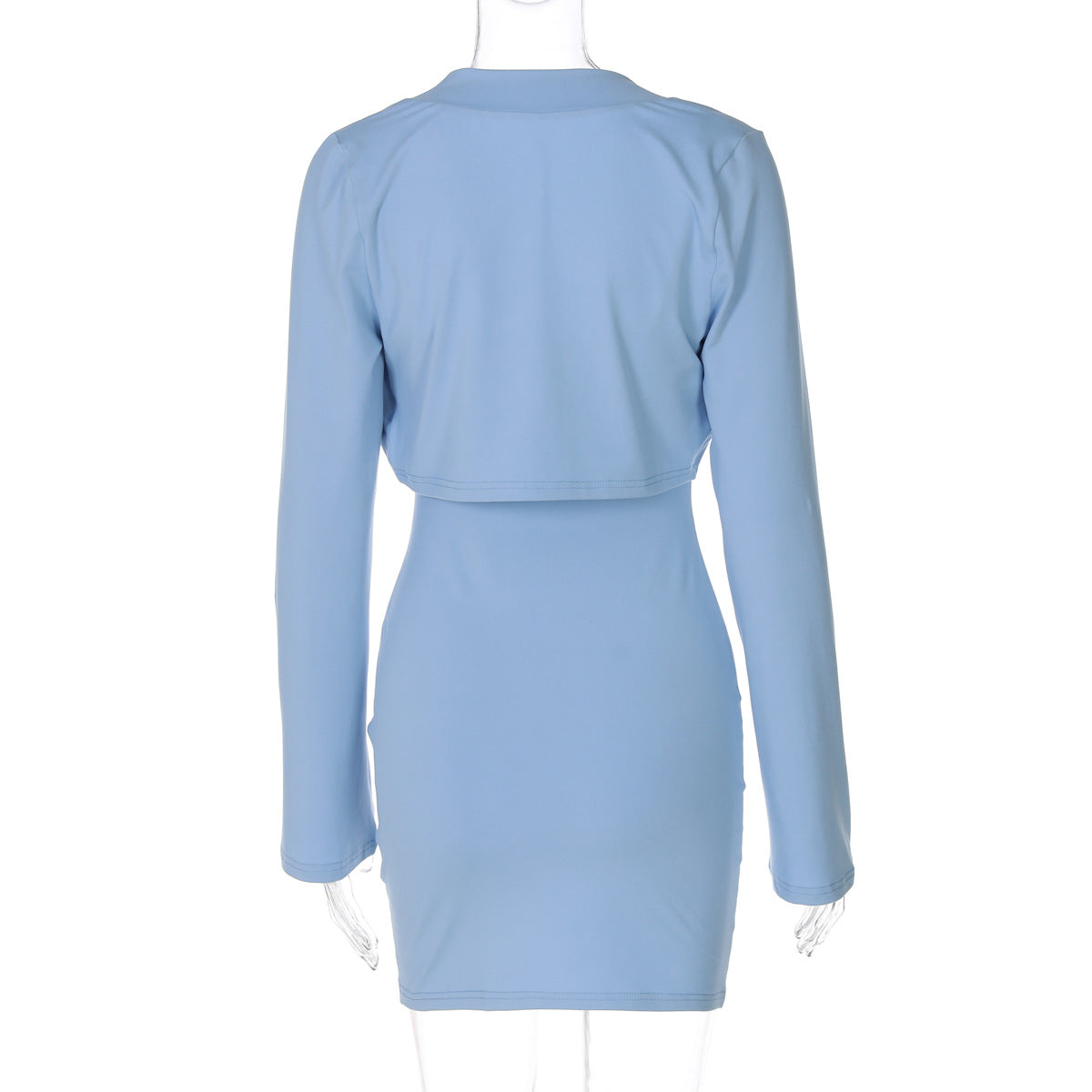 Fall Dress Women Long Sleeved Shawl Tube Top Sexy Sling Hip Dress Two Piece Sets