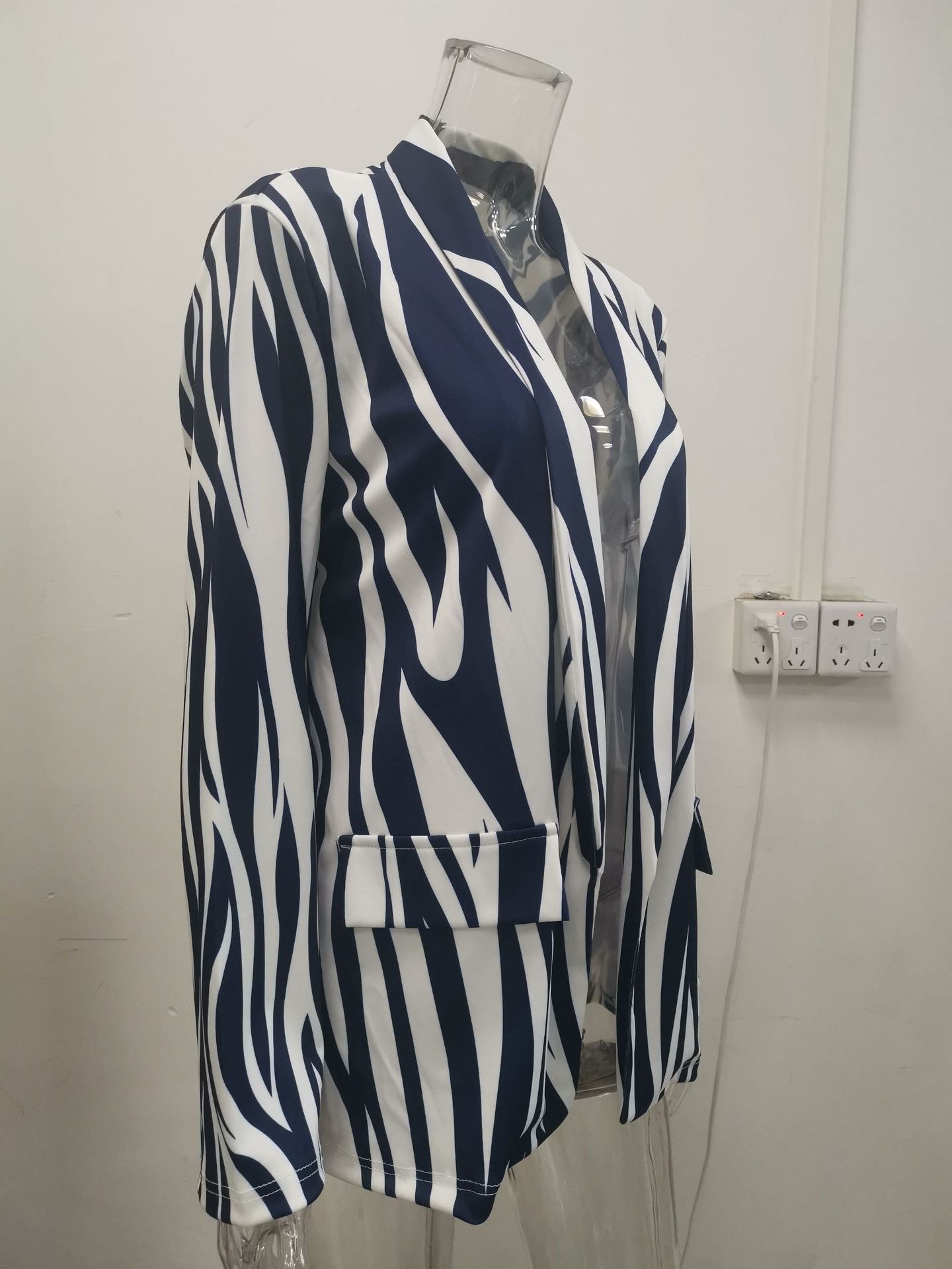 Autumn Winter Women Long-Sleeved Small Blazer New Tie-Dyed Office Professional Slim Fit Jacket Blazer