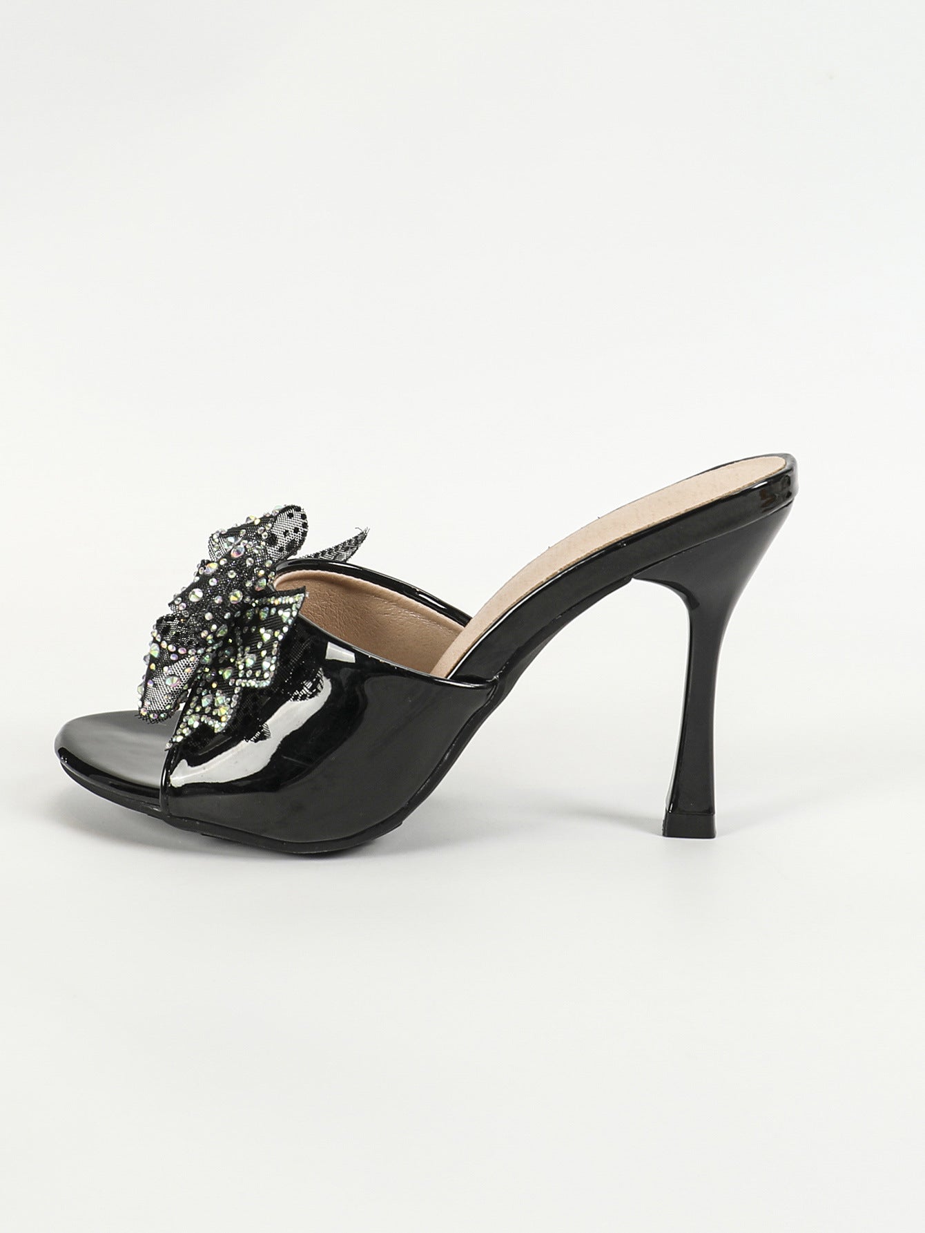 Round Toe Outer Single Stiletto Heel Women Sandals Solid Color Open Toe Sandals