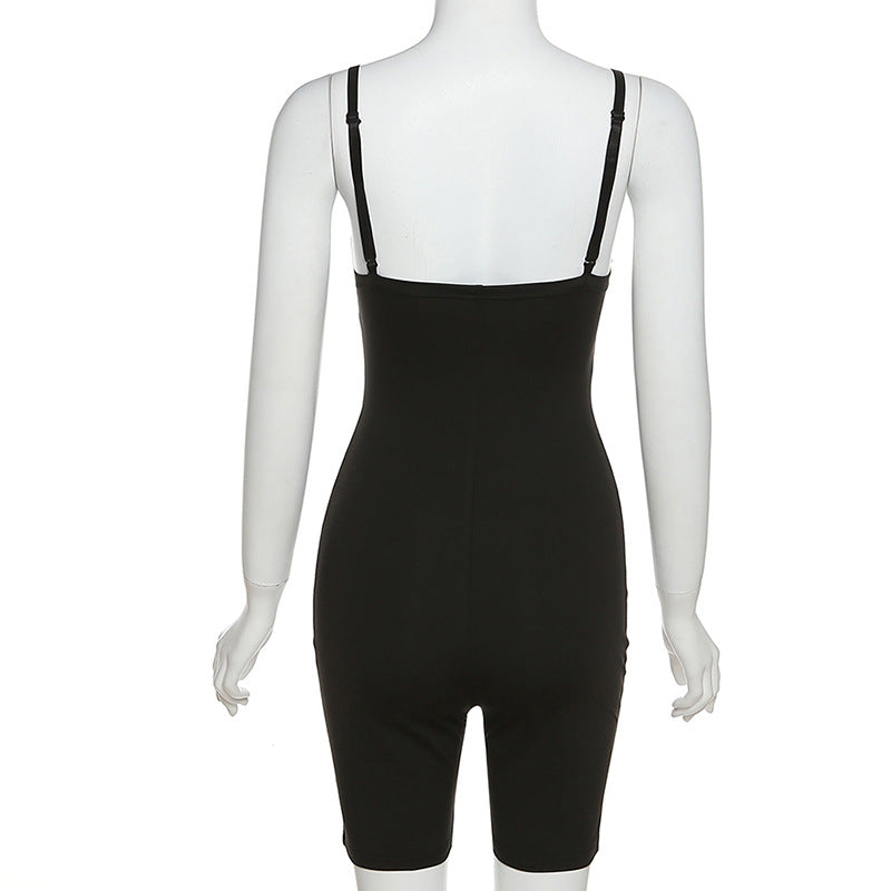 Autumn Winter Sexy Slim Fit Backless Low Cut Slimming Tight One Piece Hip Shorts for Women