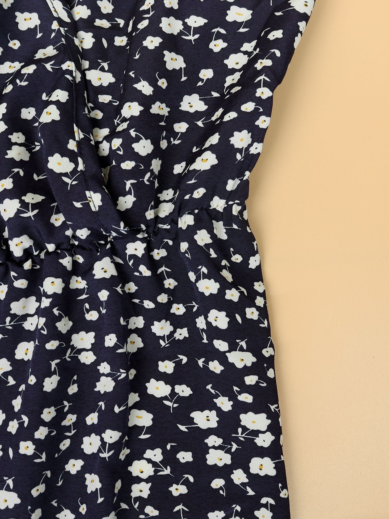 Plus Size Women Sundress Summer Floral Short Sleeve Wrap V neck A line Dress
