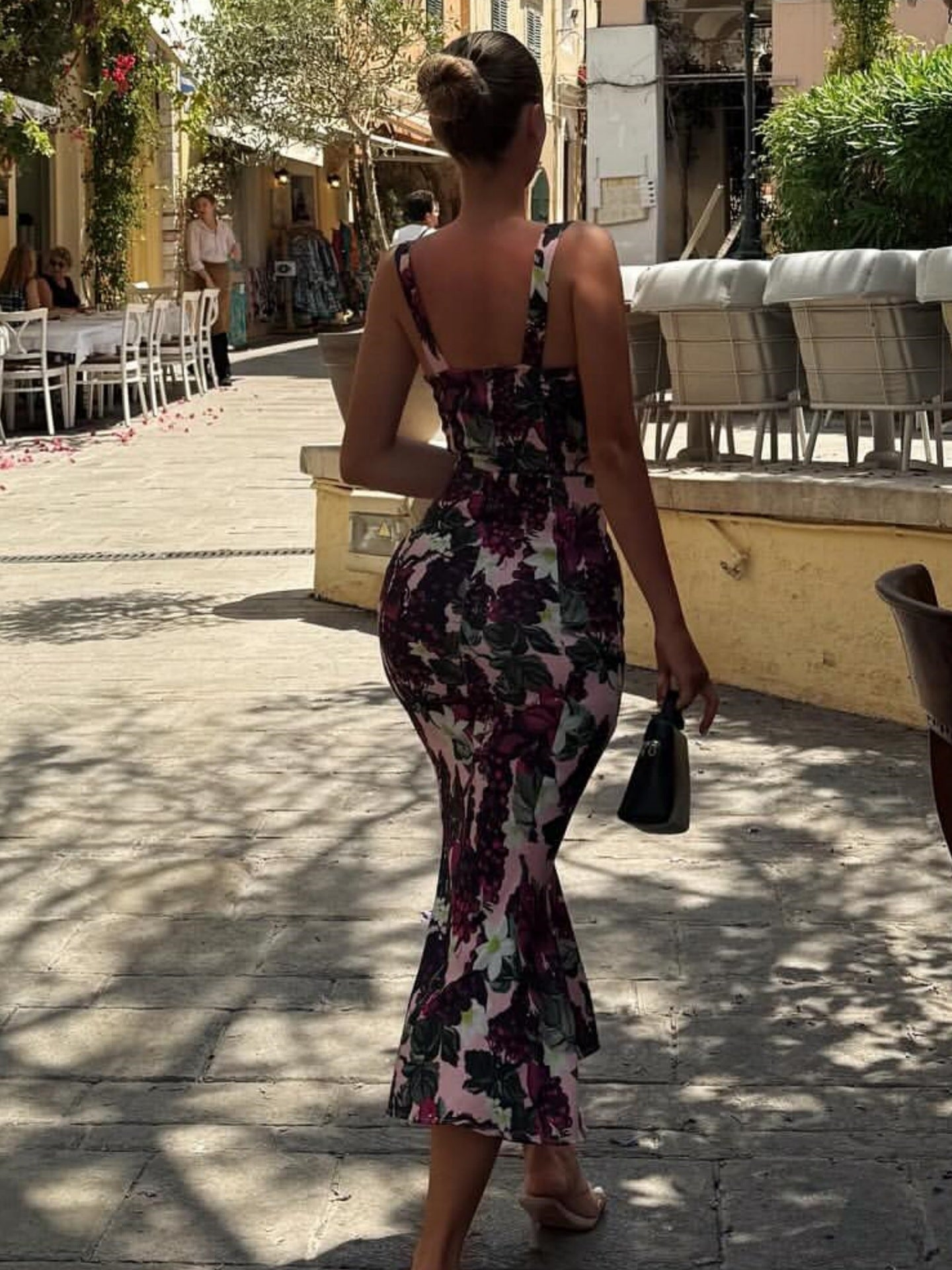 Vacation Women Clothing Summer Sexy Printed Sleeveless Sling Dress