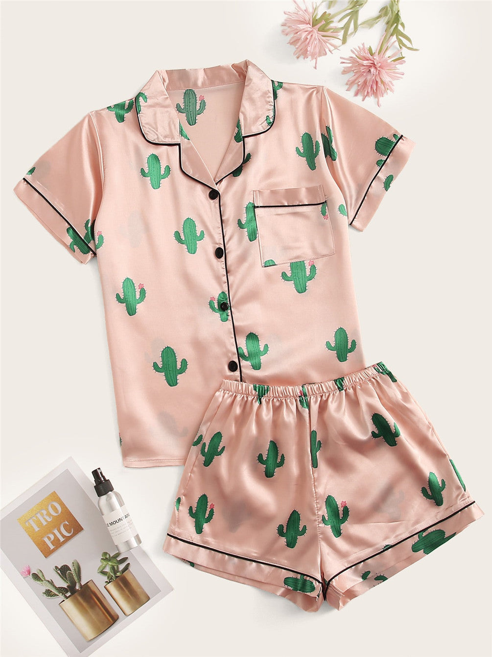 Homewear Pajamas Women Suit Short Sleeved Shorts