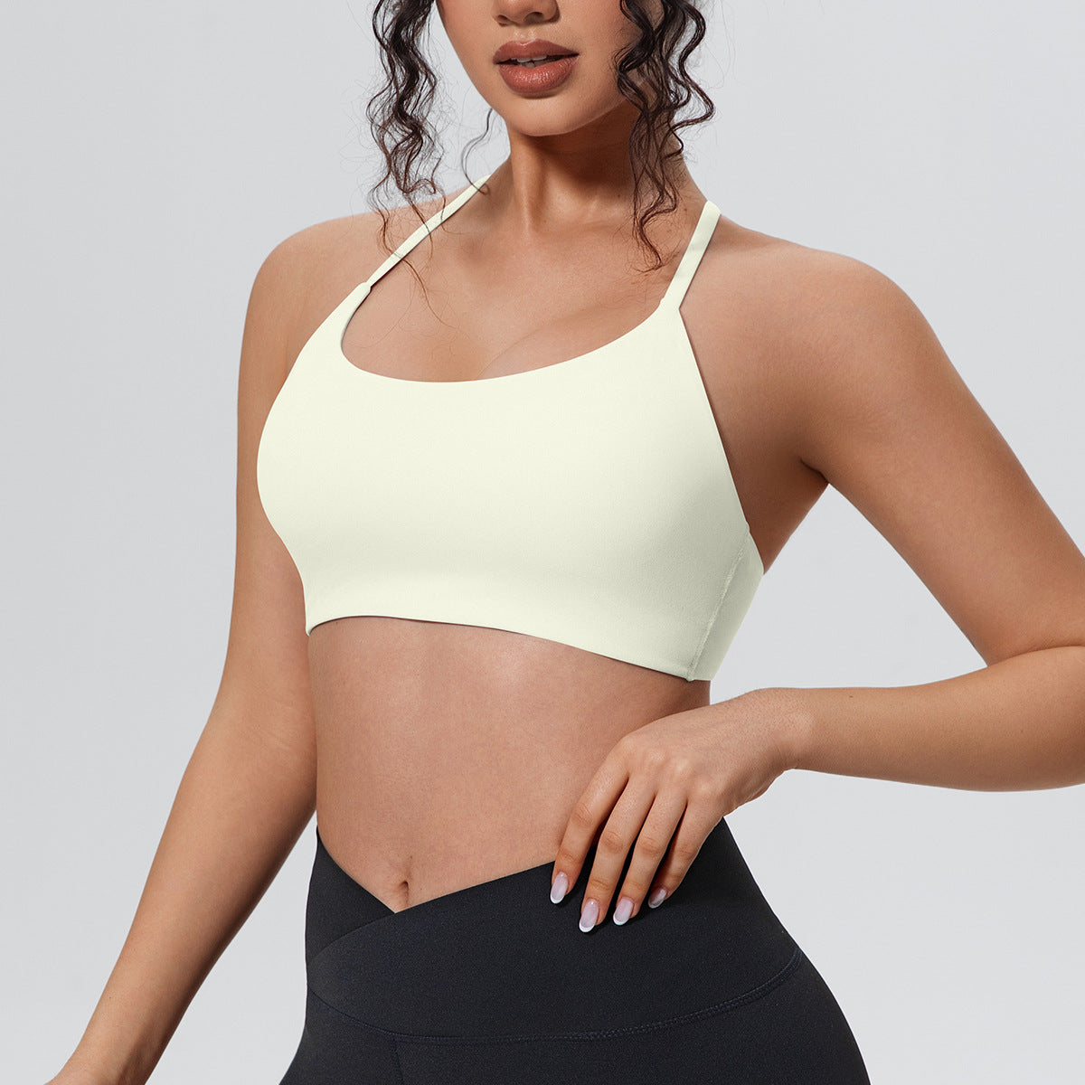Sports Underwear Push up Sexy Spaghetti Strap Beauty Back Sling Yoga Bra Running Workout Vest Women