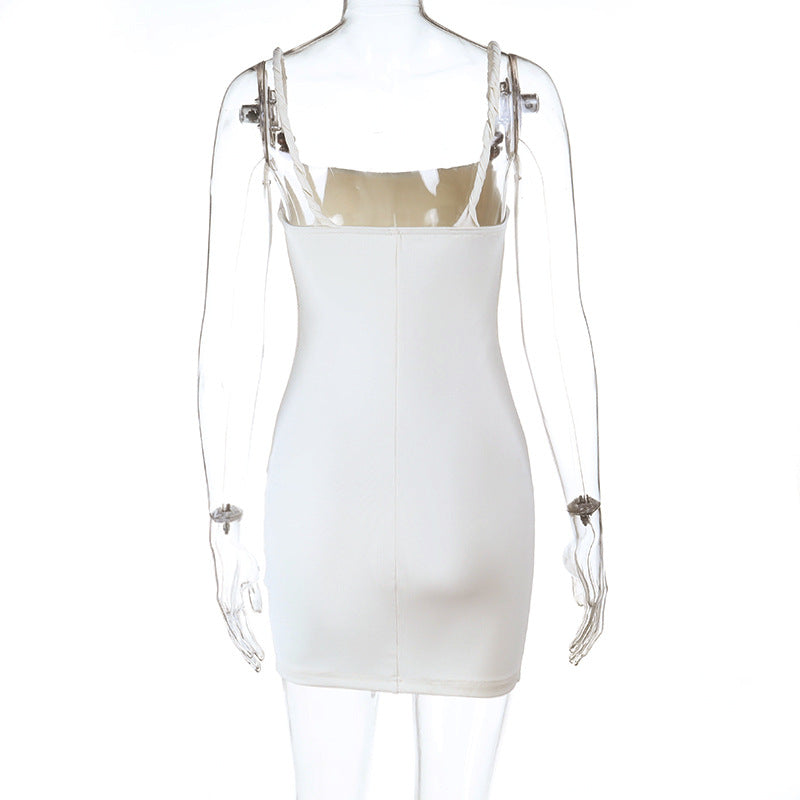 Women Clothes Dress Casual Waist Tight Slimming Sexy Suspender Dress