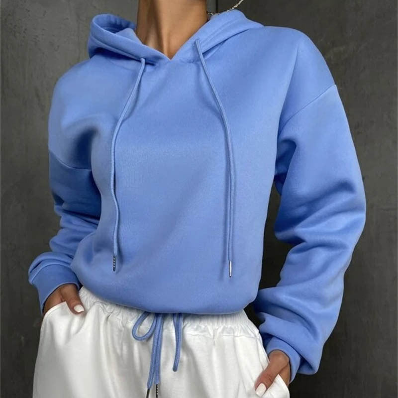 Autumn Women Clothing Pullover Sweatshirt Top Hooded Loose Women Sweatshirt