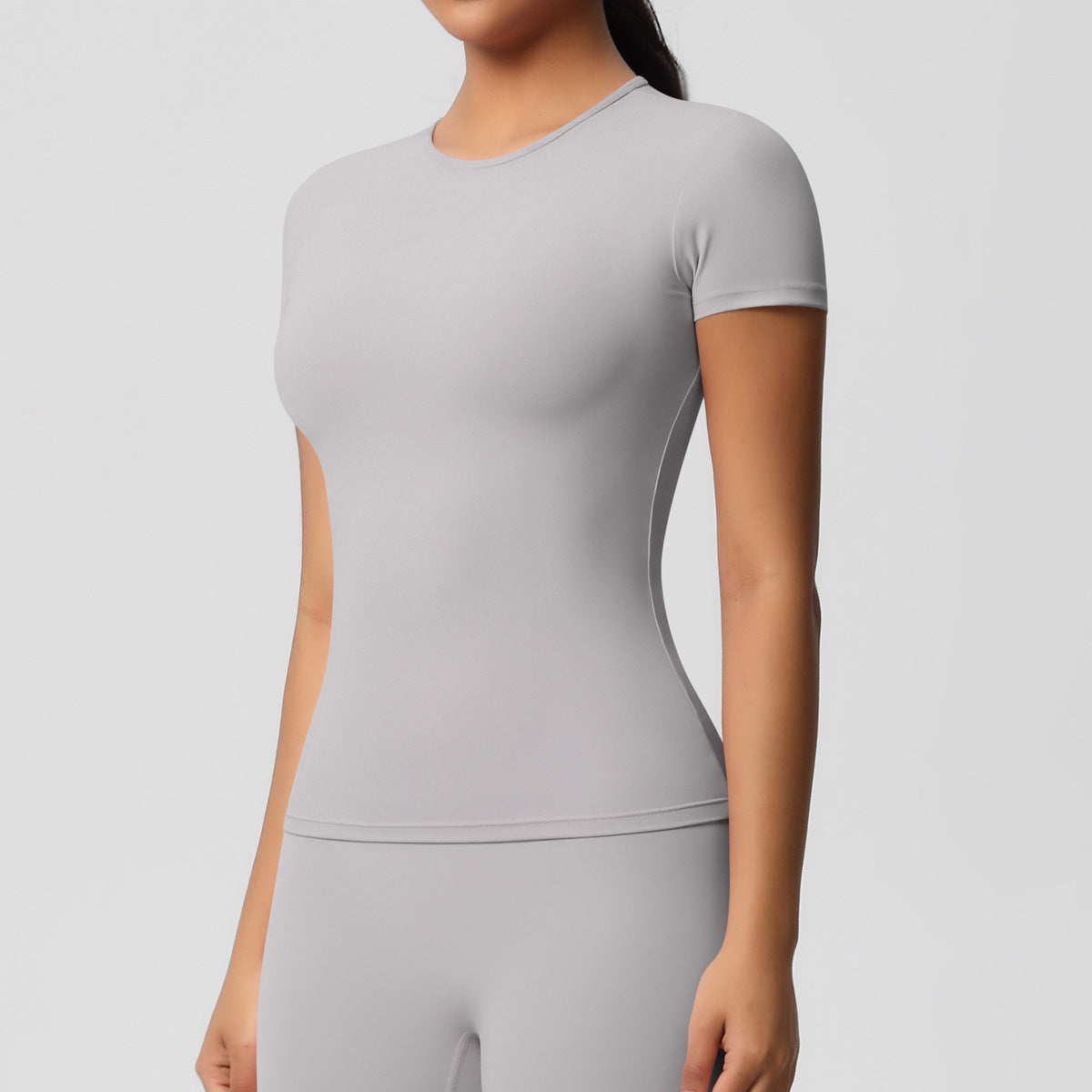 T shirt Quick Drying Nude Feel Skin Friendly Yoga Clothes Short Sleeve Slim Fit Fitness Top Outdoor Running Sportswear