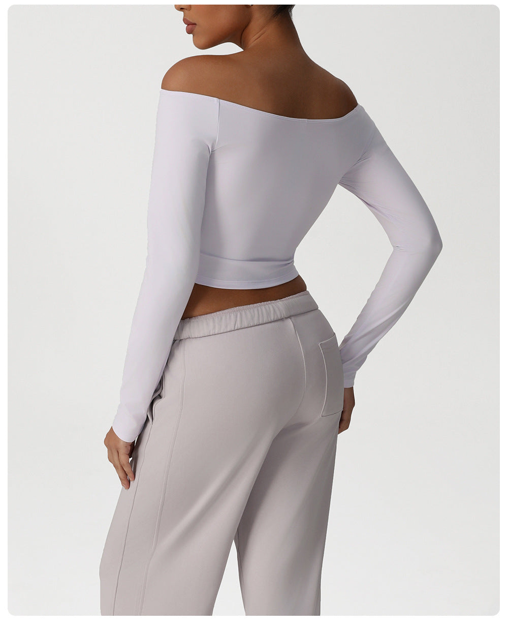 Yoga Clothes Sexy Long Sleeve off Shoulder Top High Elastic Fitness Sports Blouse T shirt