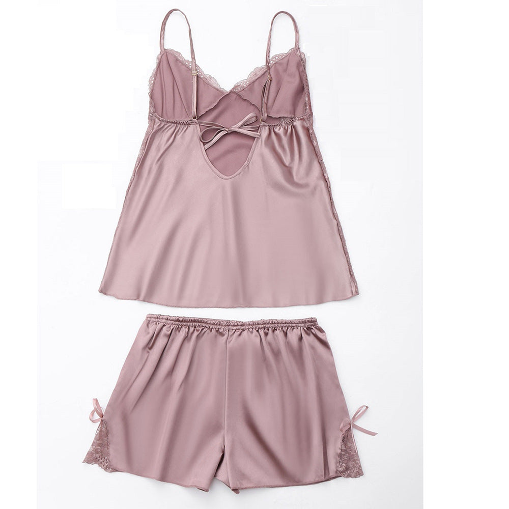Supply Sexy Underwear Satin Suspender Shorts Suit Lace Pajamas Home Wear