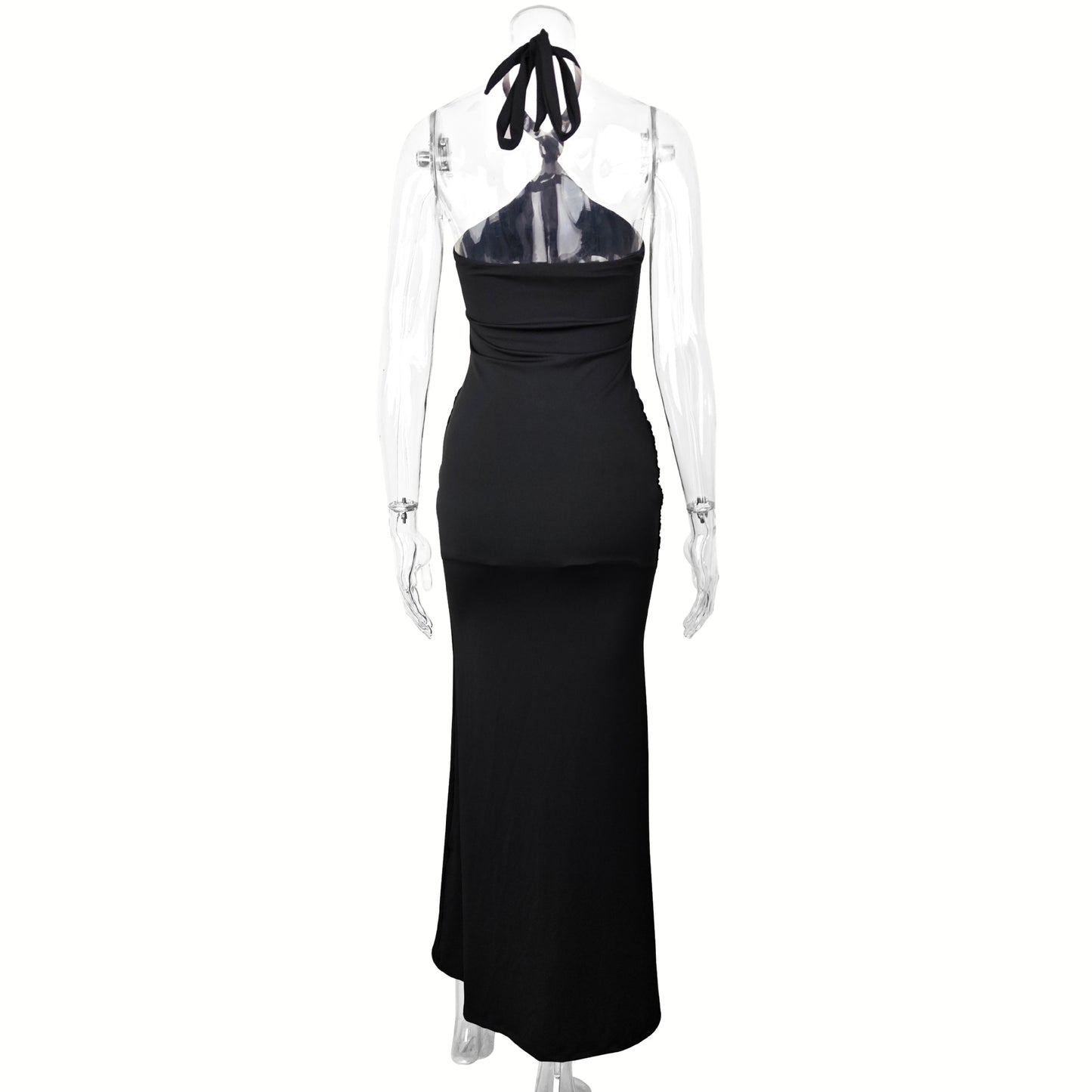 Sexy Backless Lace up Dress Sleeveless Adult Lady like Woman Sheath Dress