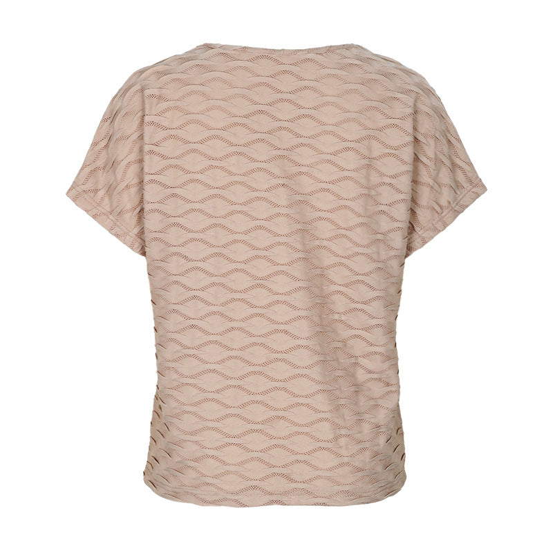 Women Solid Color Batwing Sleeve Summer Top for Women