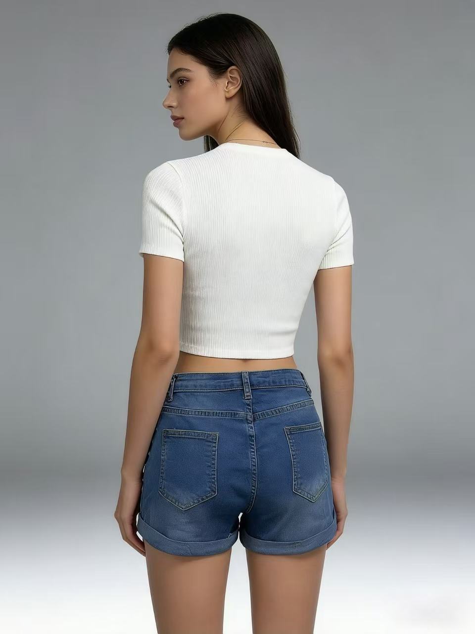 Slim Sexy Slim Fit Ripped Tassel Women Denim Shorts