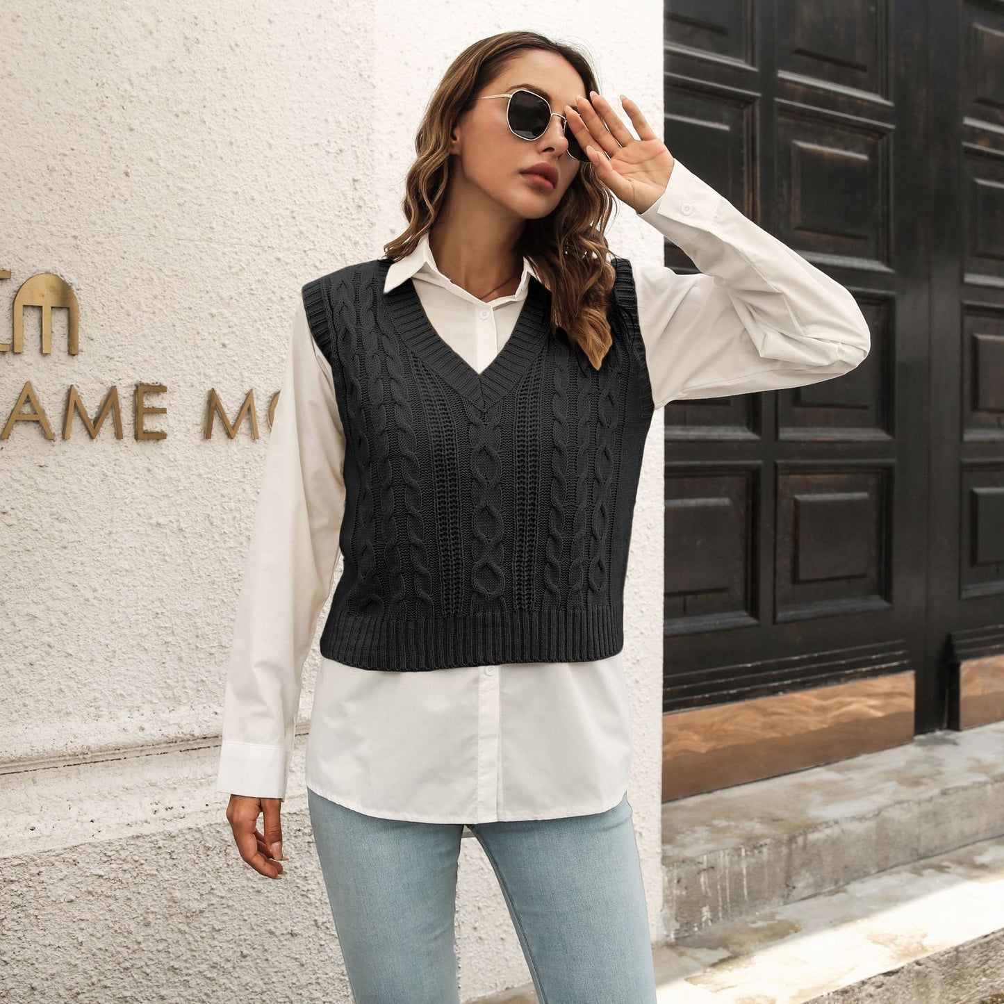 Popular Vest Sweater Women Vest Autumn Winter Knitwear Sweater